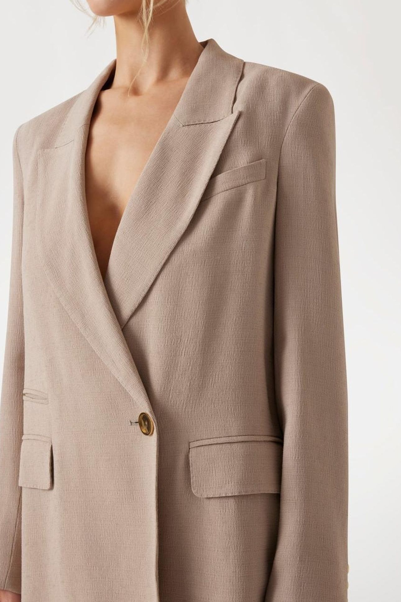 ARIANA DOUBLE BREAST VELVET TAUPE 7