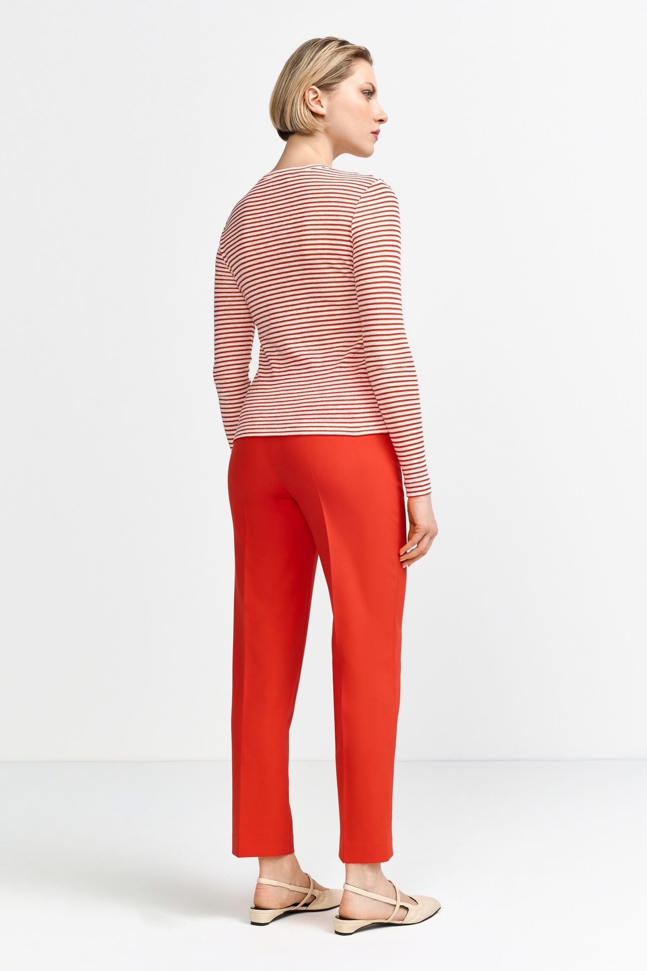 SPARKLE STRIPED LONGSLEEVE ORGANIC SUNSET RED 3