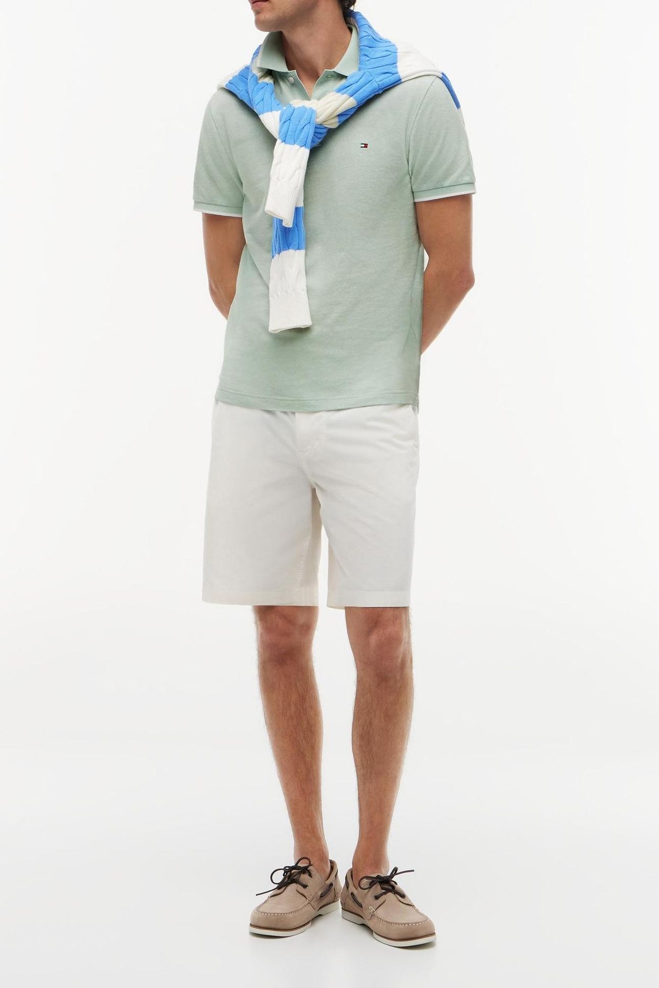 COTTON LINEN PIQUE POLO CRUSHED MINT 2