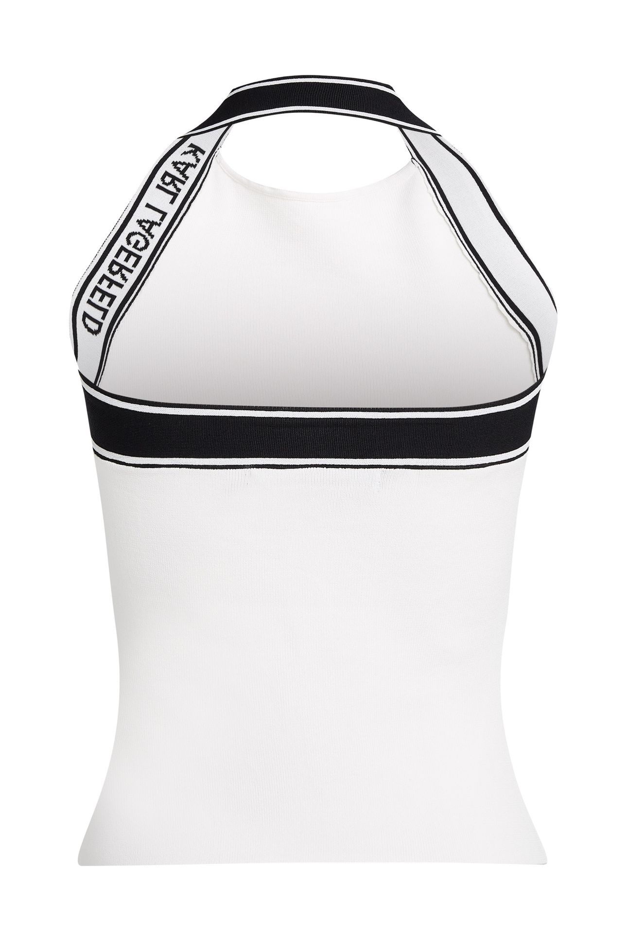 KNIT LOGO HALTER TOP WHITE/BLACK 6