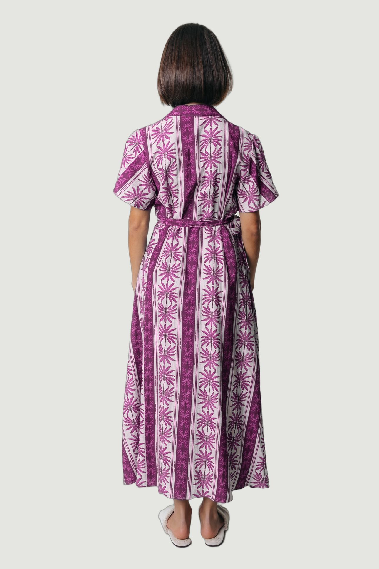 AVA PALM COLLAR REAL WRAP MAXI DRESS SS RASPBERRY WINE 2