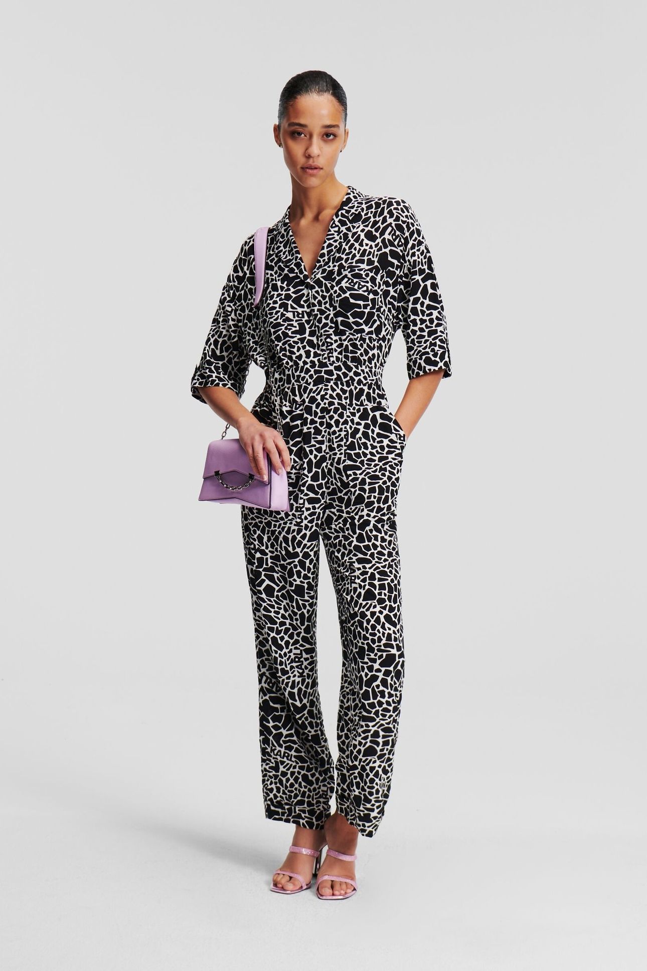 PRINTED JUMPSUIT GIRAFFE BLACK/WHITE 7