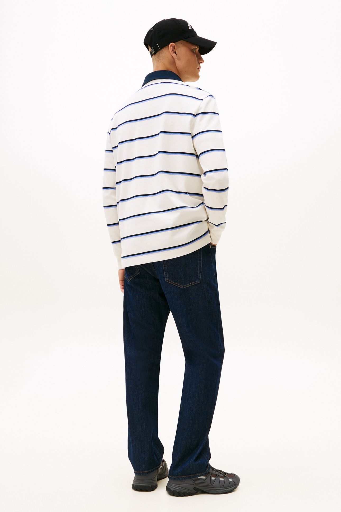 TJM RELAXED WOVEN LABEL POLO ANCIENT WHITE STRIPE 2