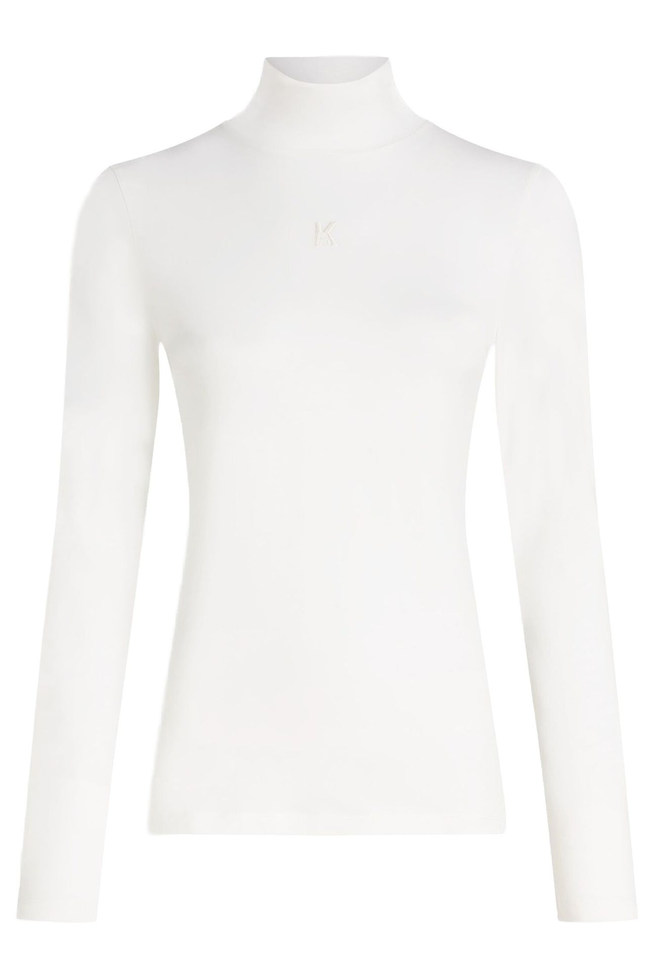 K LOGO MOCK NECK LS T-SHIRT SNOW WHITE 1