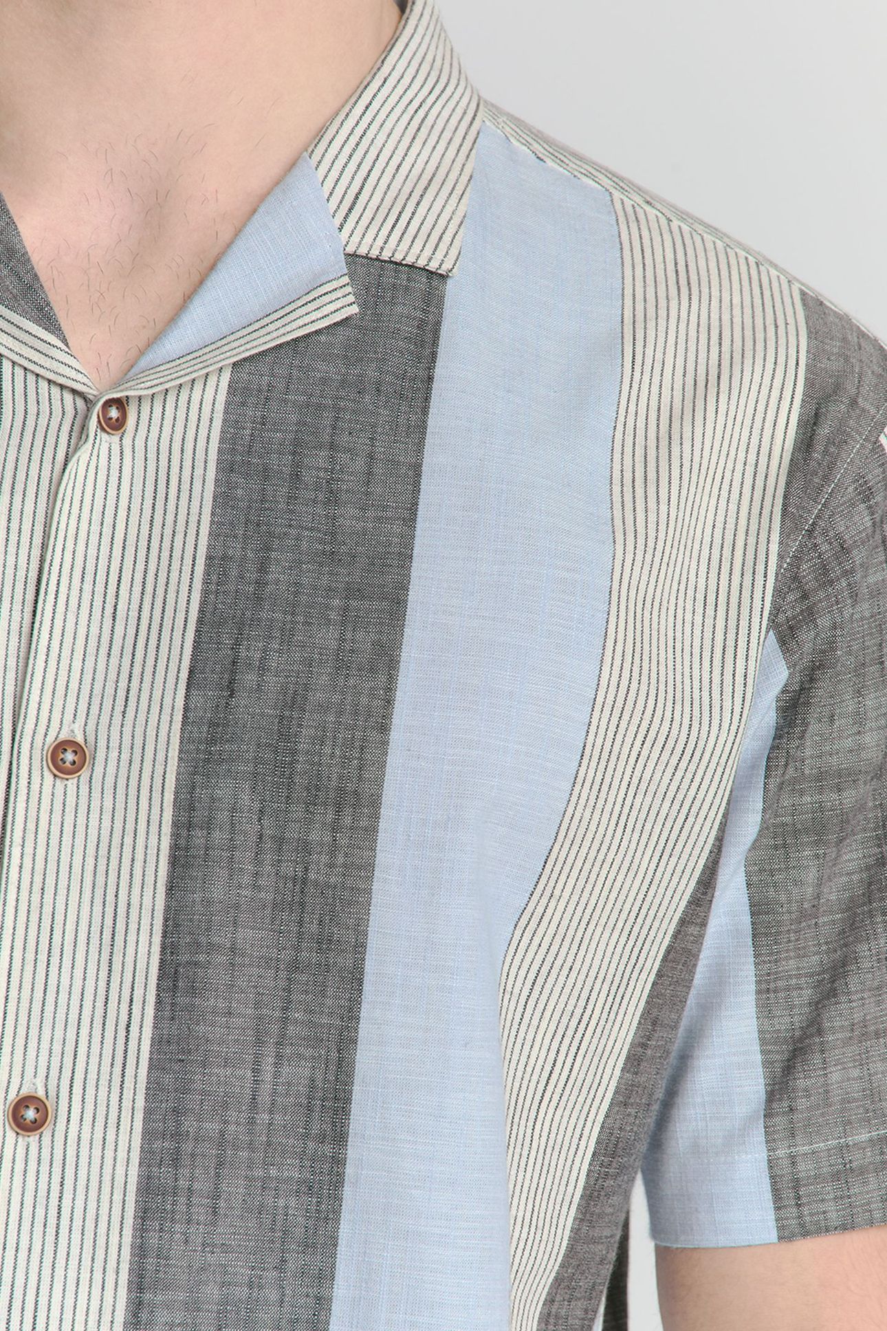 SHIRT SHORT SLEEVE REVERS COLLAR SLUB MULTI COLOURED VERTICA 4