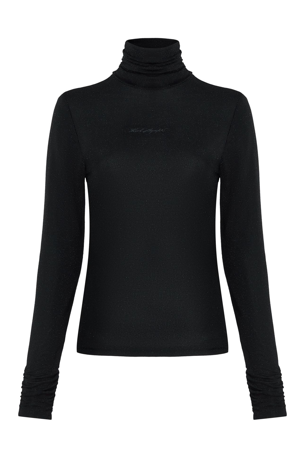 SHINY MOCK NECK LS TOP BLACK 3