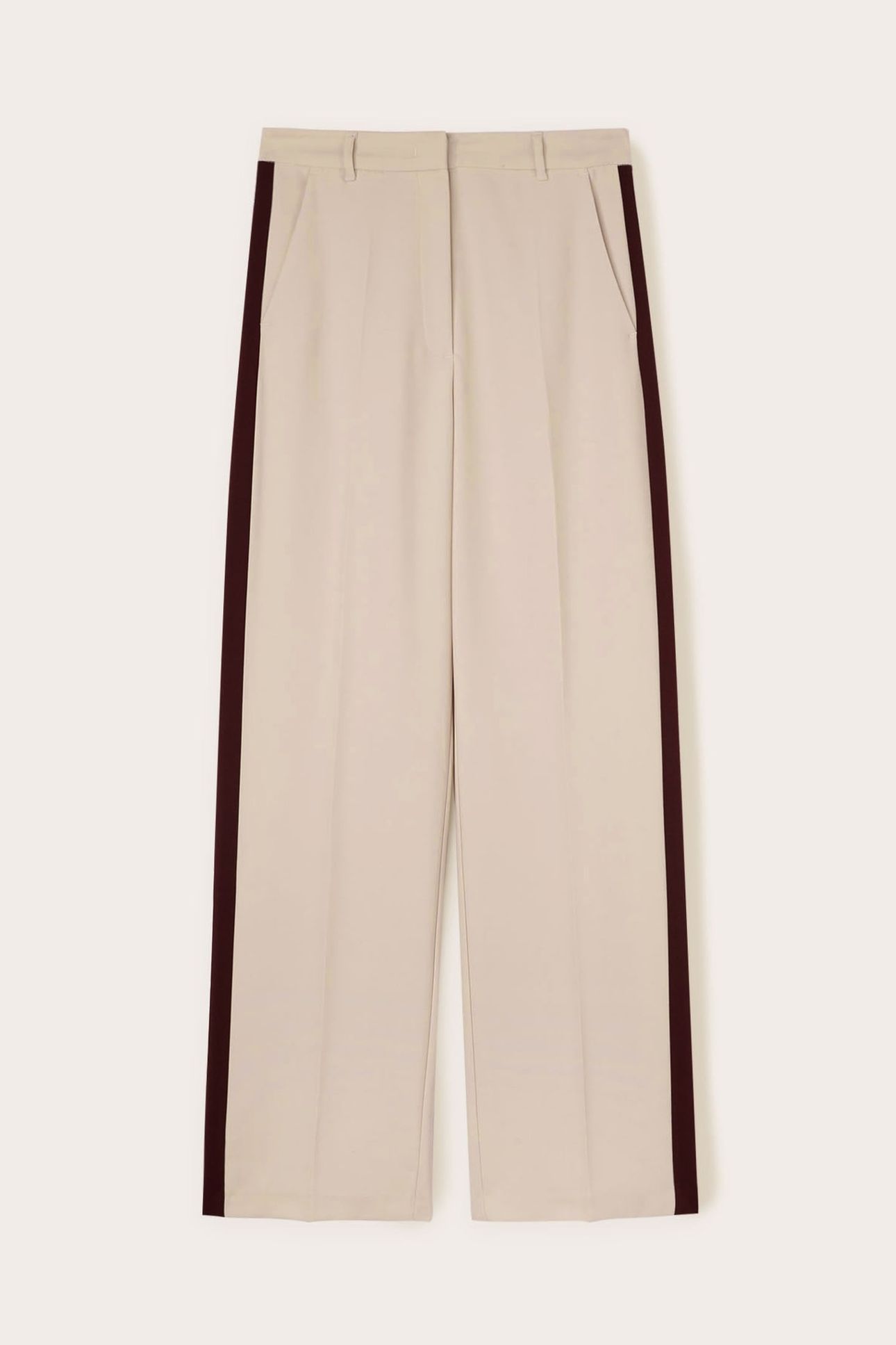 PALAZZO TROUSERS WITH SIDE BAND BEIGE 4