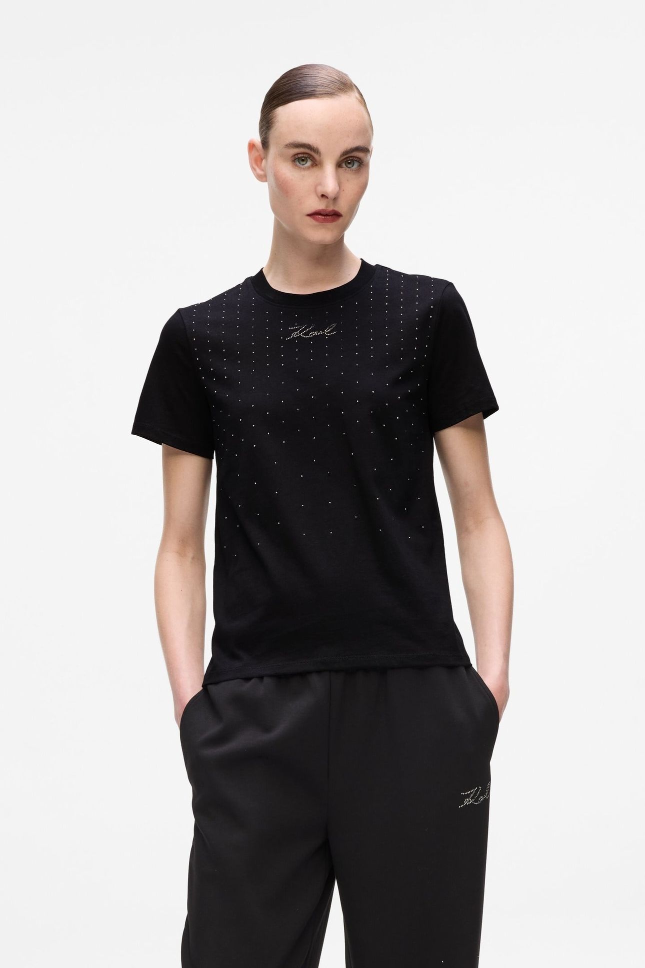 RHINESTONE RAIN T-SHIRT BLACK 1