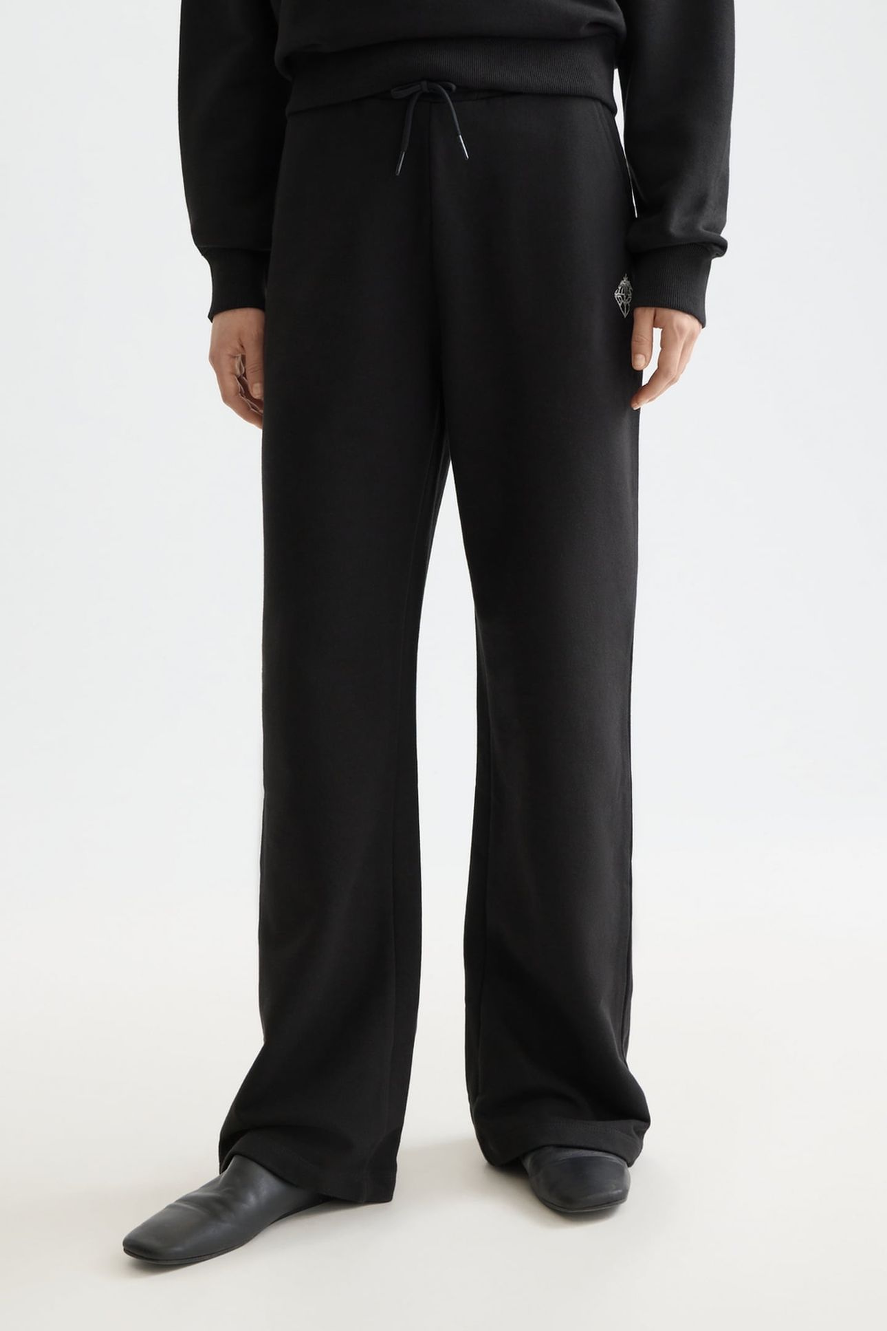 ARTWORK WIDE LEG SWEATPANTS BLACK 1