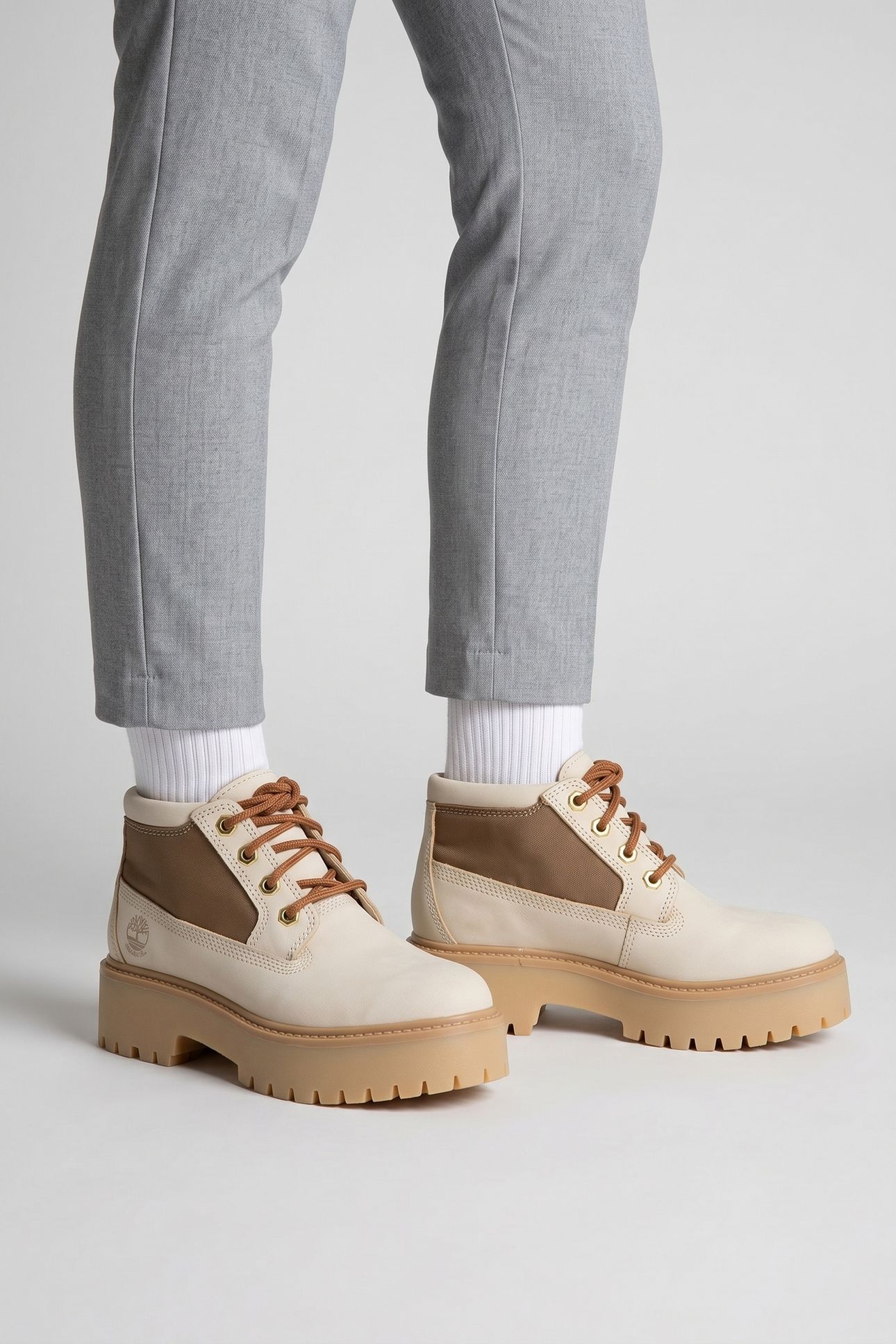MID LACE UP WATERPROOF BOOT LIGHT BEIGE 4