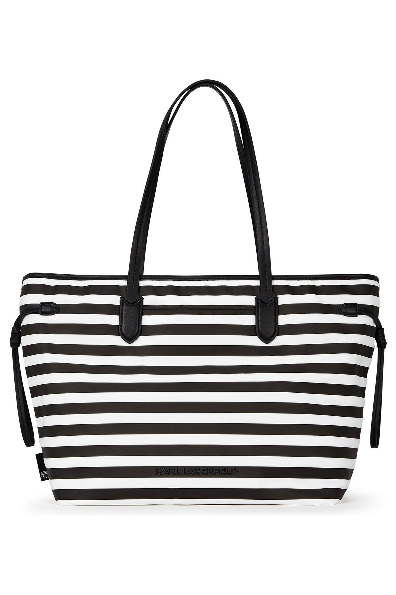IKON NYLON TOTE SMALL STRIPE BLACK-WHITE 3