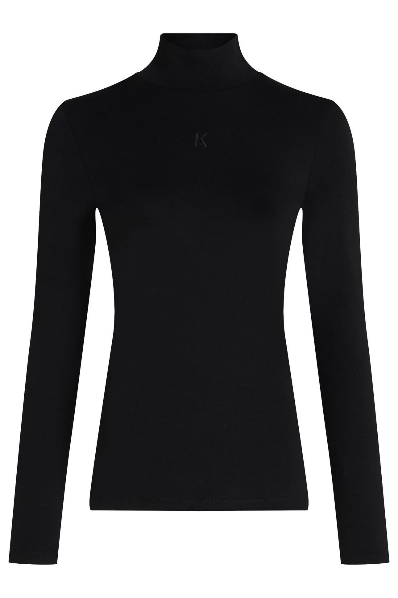 K LOGO MOCK NECK LS T-SHIRT BLACK 1
