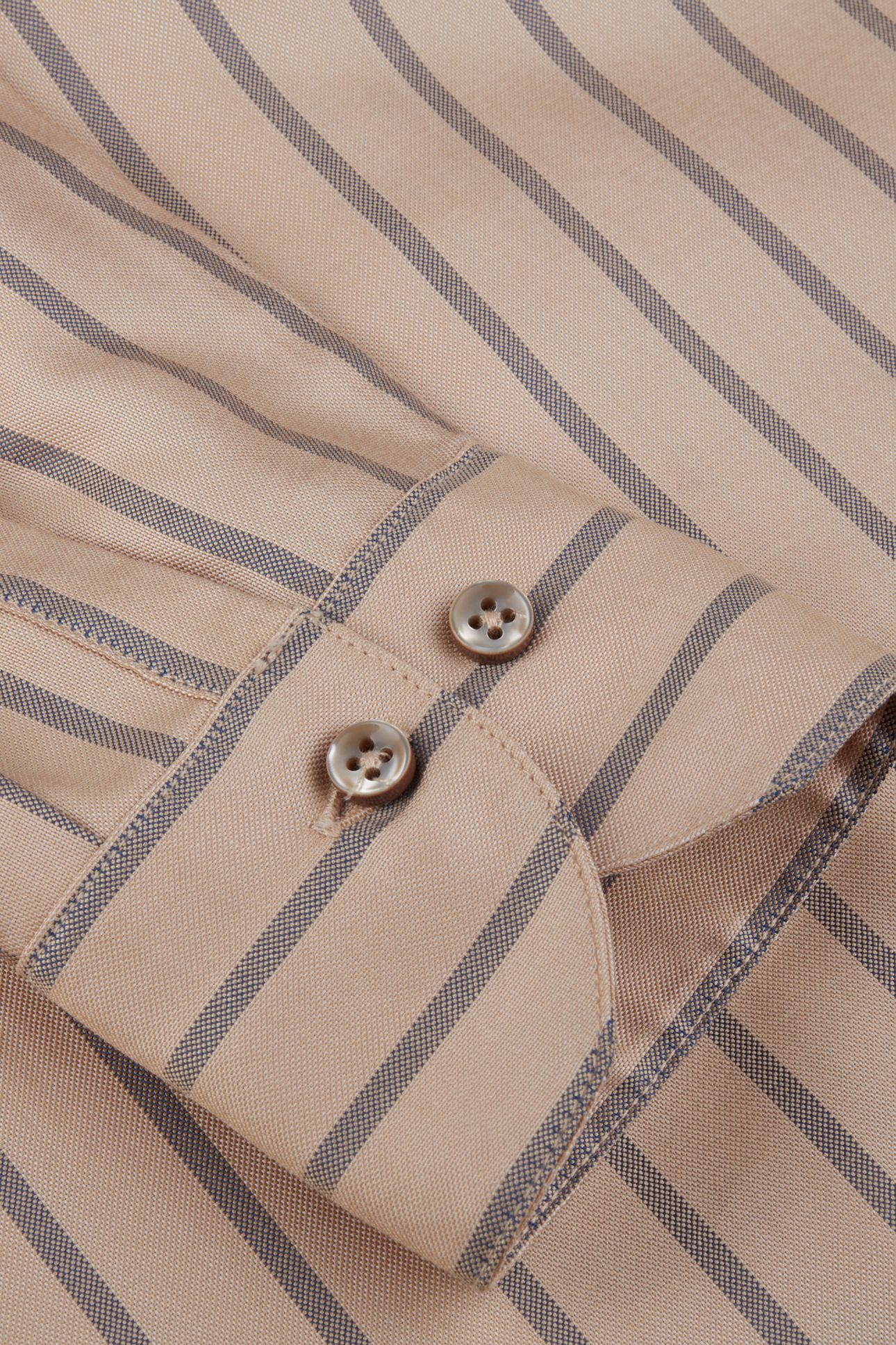 DINA SHIRT, LONG BEIGE STRIPE 6