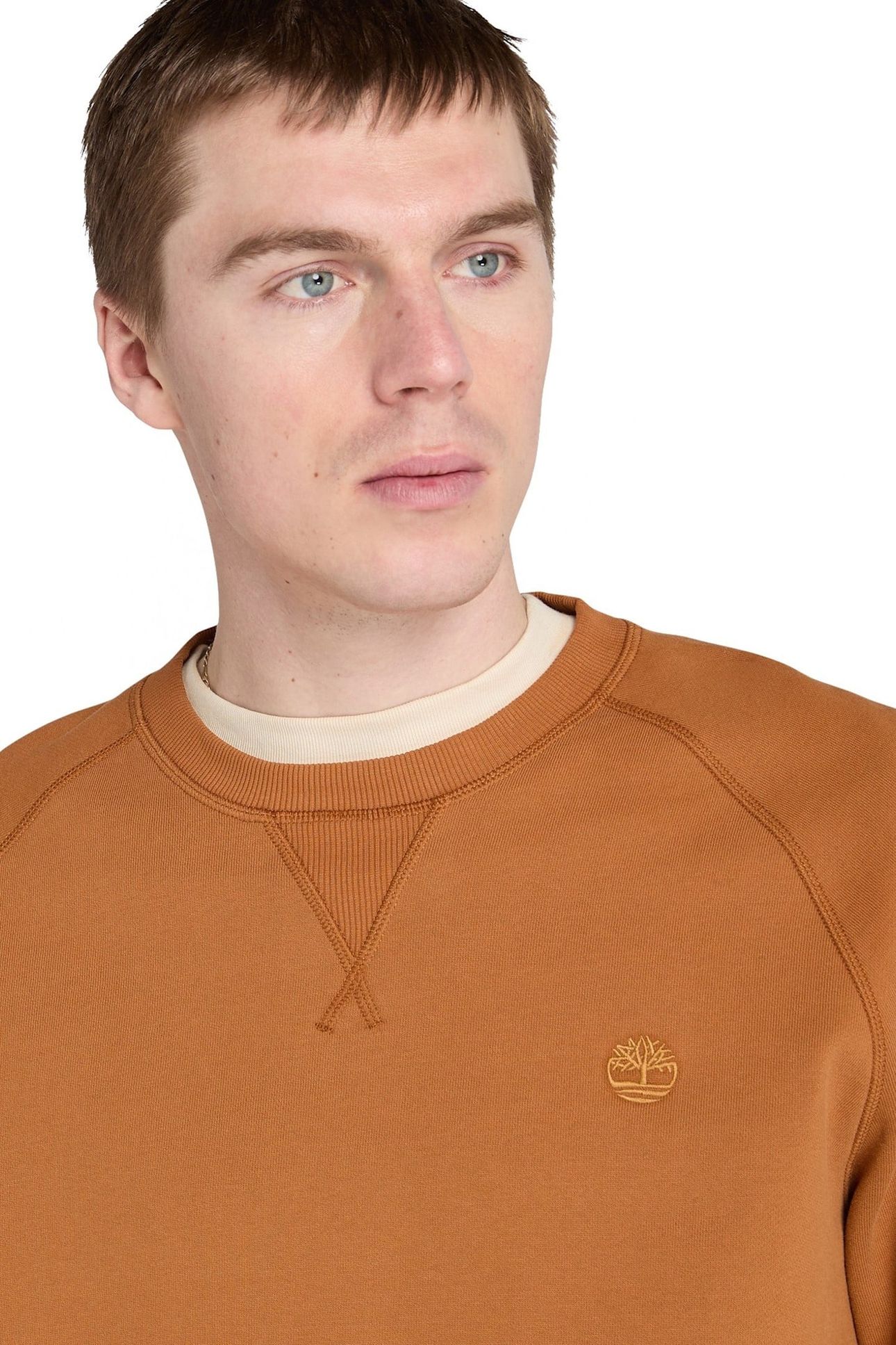 BRUSHED BACK CREW SWEATSHIRT LEATHER BROWN 5