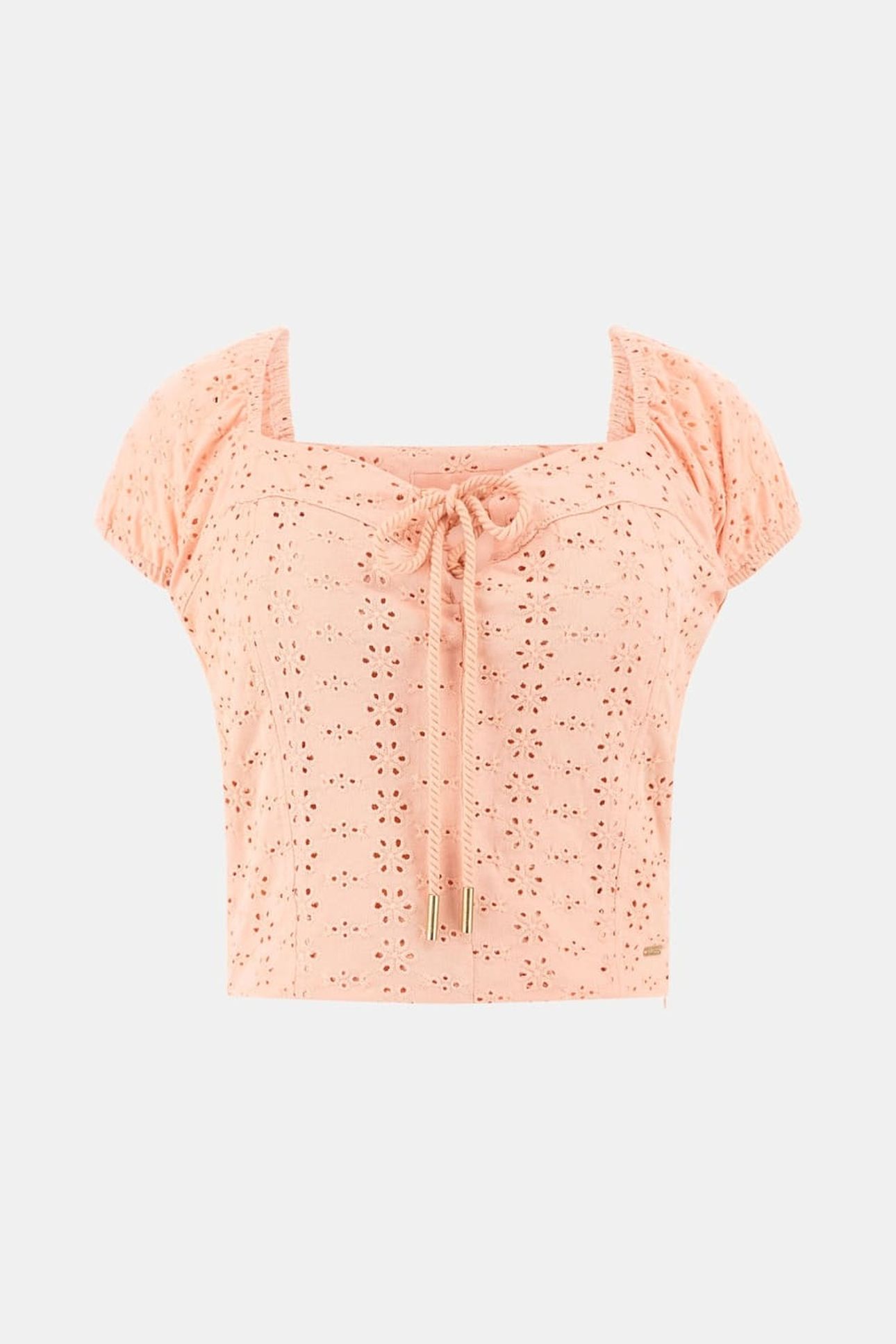 GUESS ECO ELIANE SS PUFFED TOP PEACH CREME MULTI 2