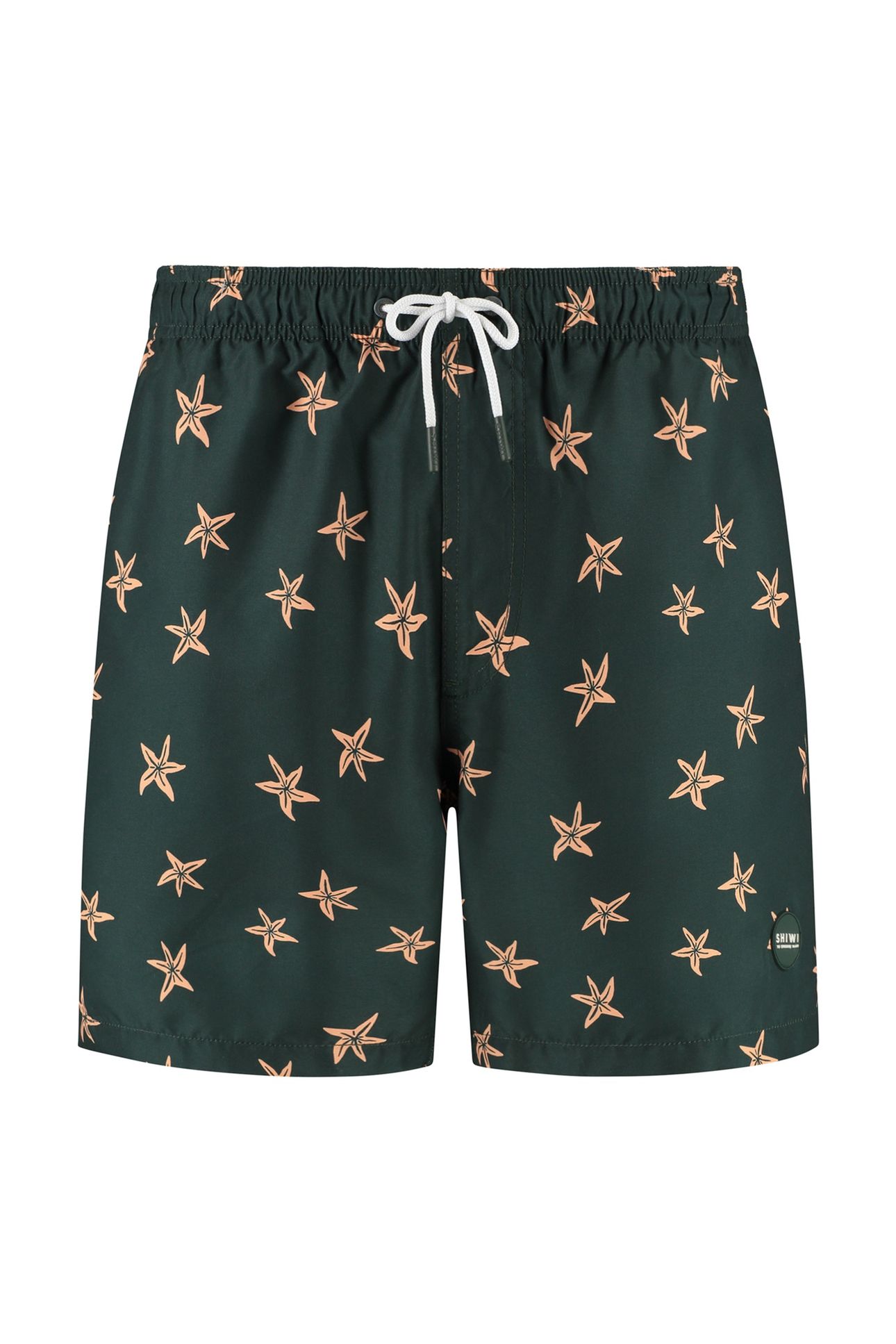 MIKE SWIM SHORTS 7 INCH STARFISHES GREEN LEAF MINI STARFISH 5