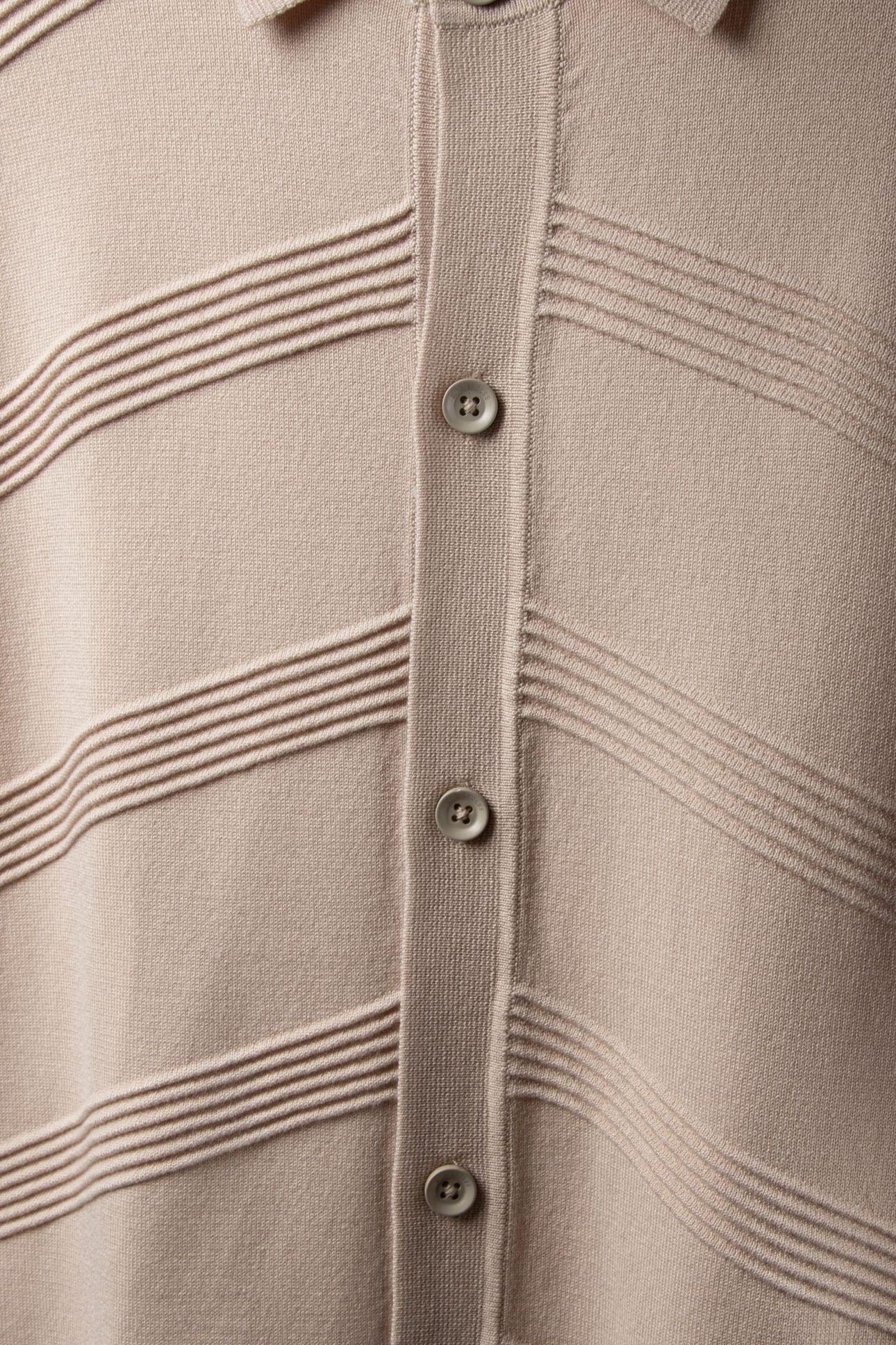 PULLOVER SHORT SLEEVE FULL BUTTON POLO RELIEF KNIT CEMENT 4