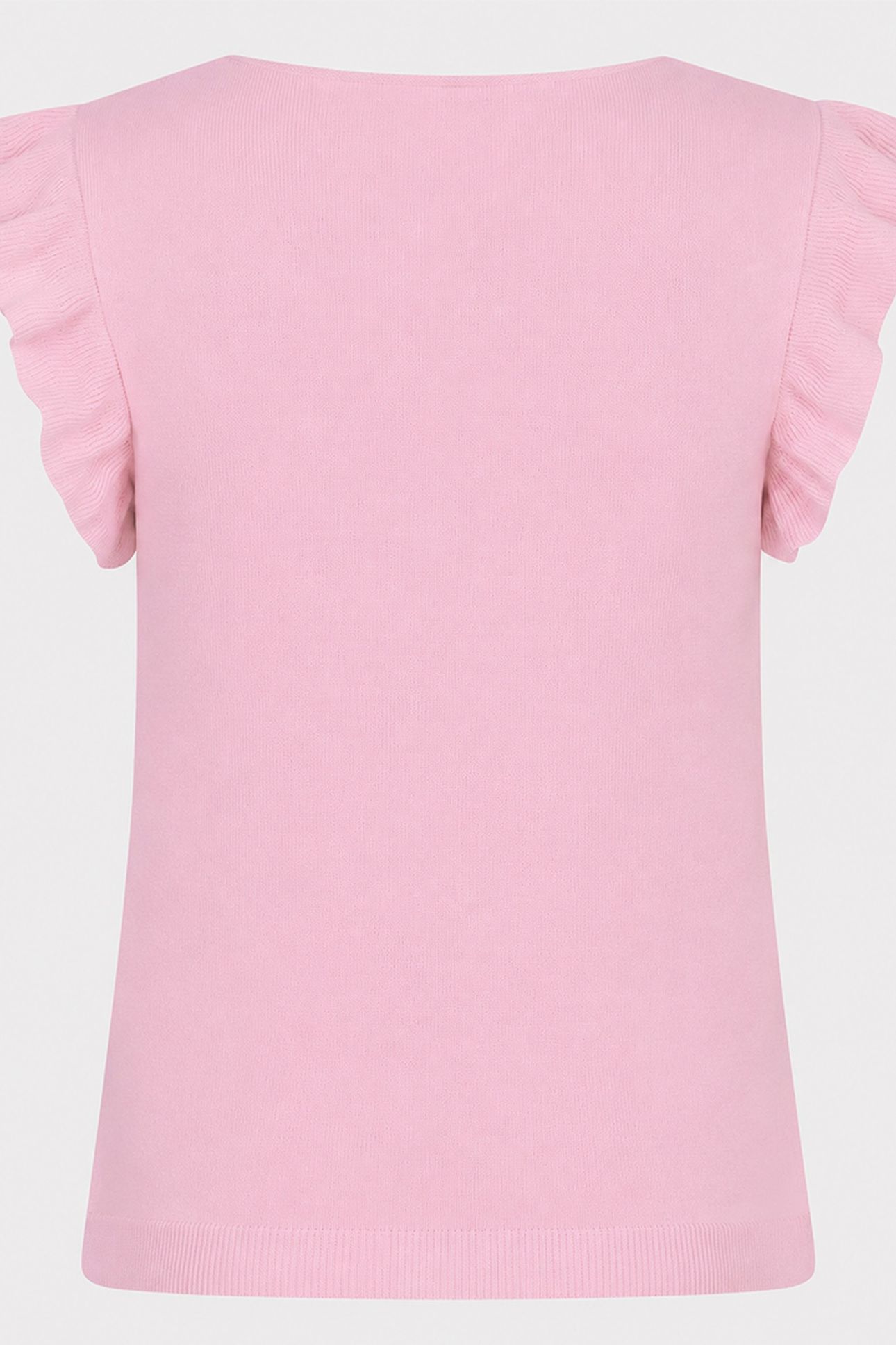 TOP V-NECK RUFFLE SLVE PASTEL PINK 2