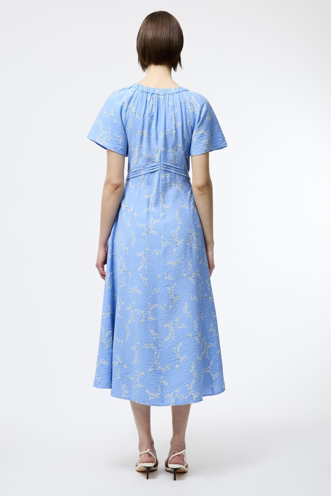 DANIELLA FARON DRAPE V NK MIDI CORNFLOWER BLUE 4