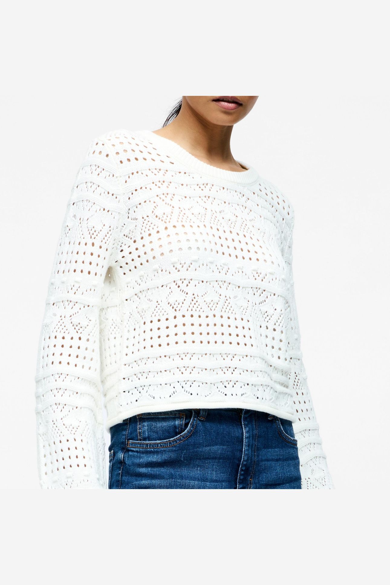 CROCHET BOBBLE KNIT SUMMER WHITE 5
