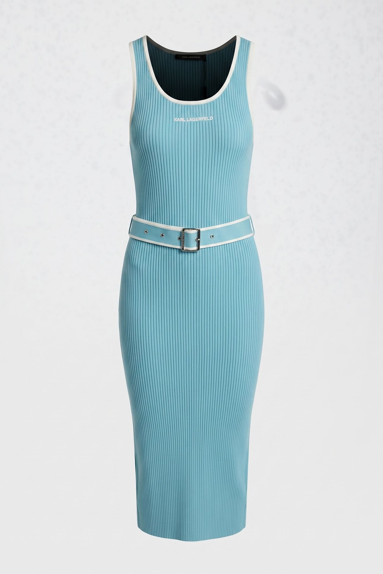 SLEEVELESS LOGO KNIT DRESS STILL WATER 4