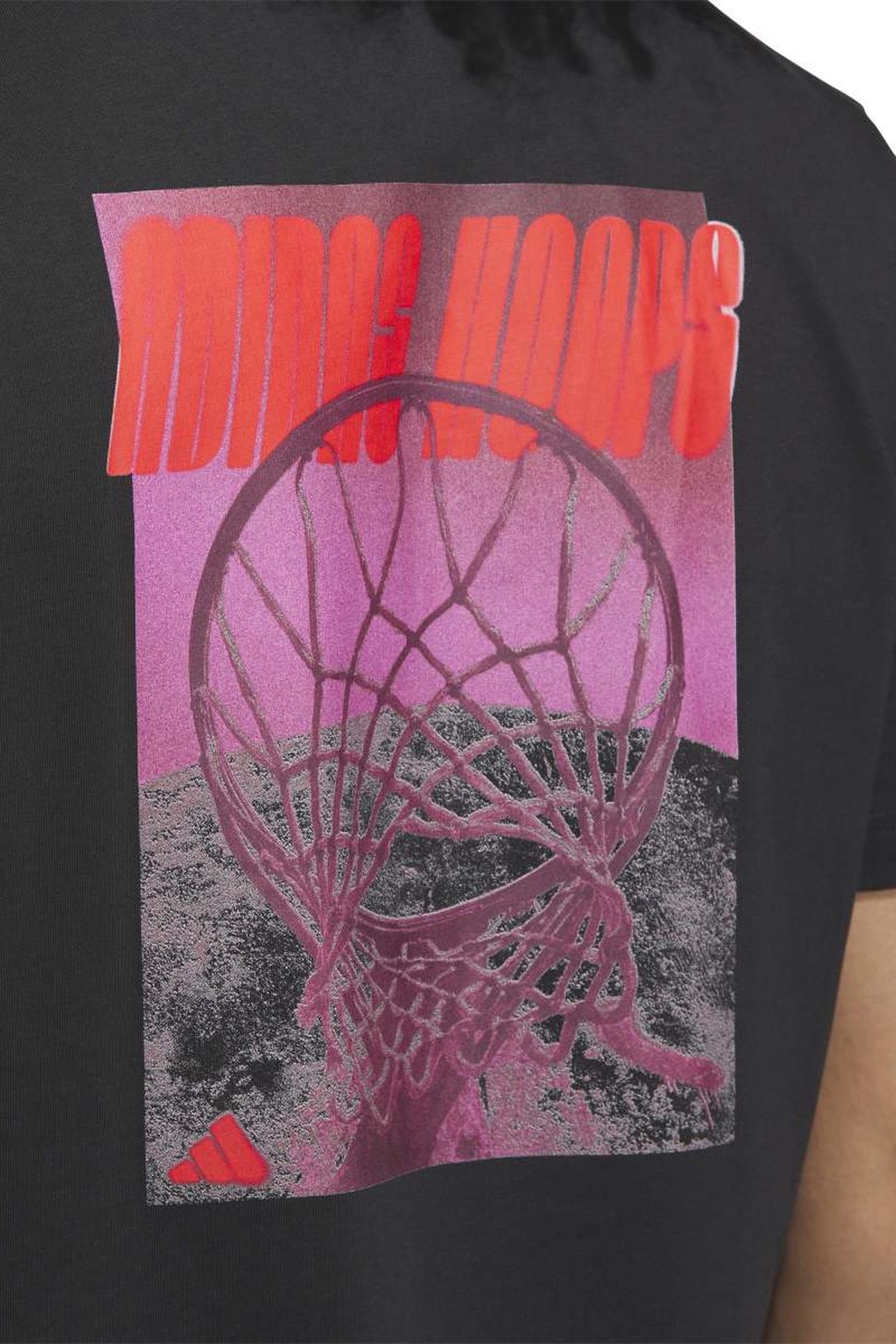 UNISEX PERFORMANCE ADIDAS HOOPS GRAPHIC TEE BLACK 5