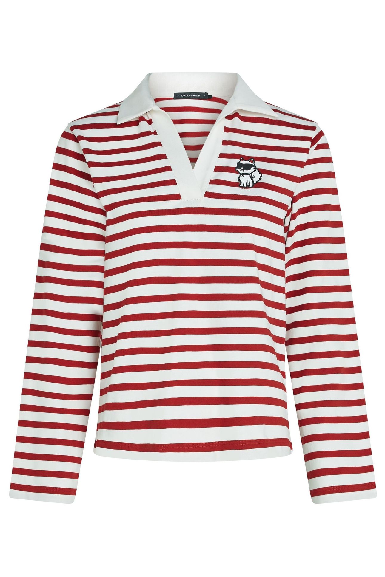 IKON SKETCH STRIPE LONGSLEEVE POLO SCARLET SAGE-CREAM 5