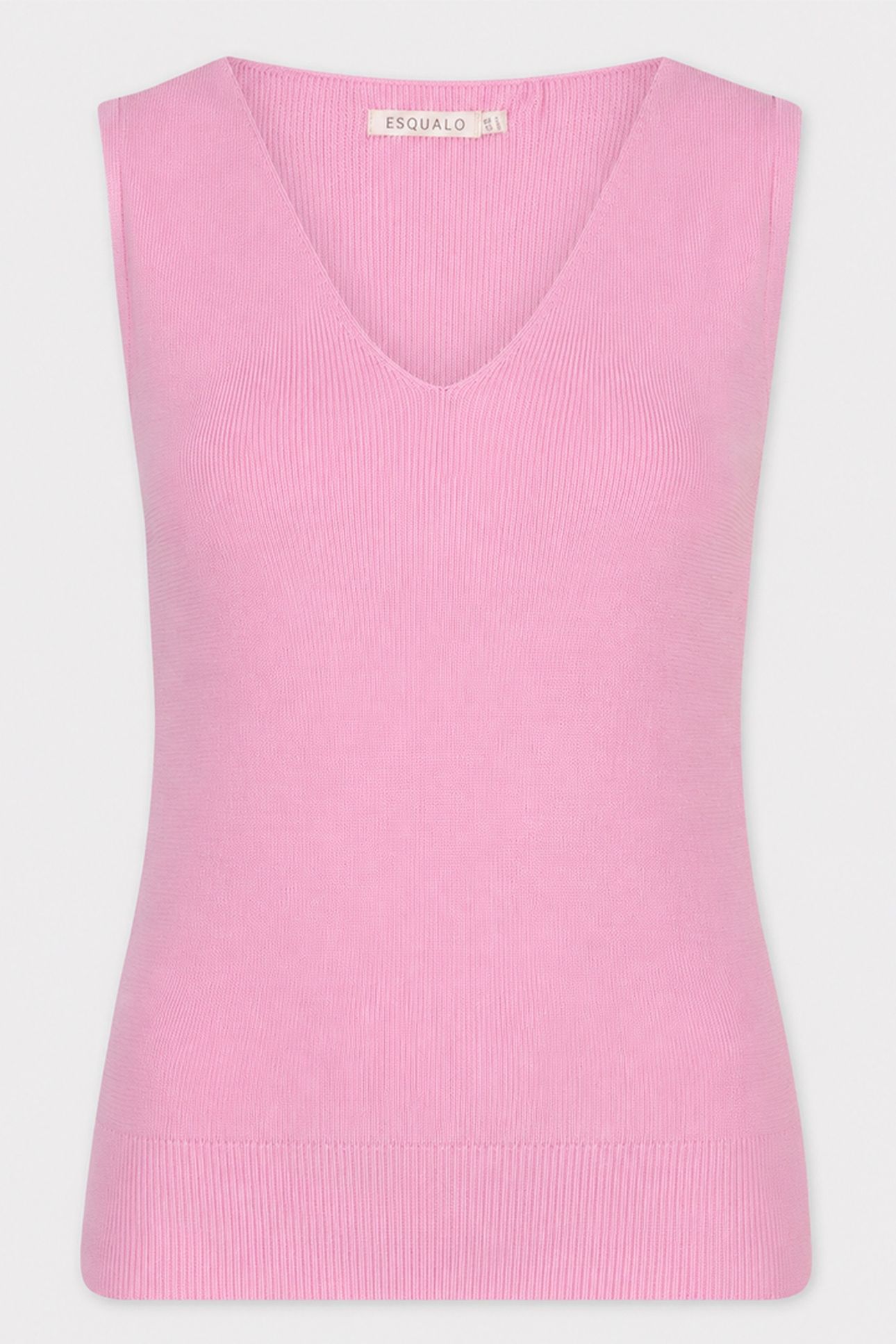 TOP RIB V-NECK PASTEL PINK 1