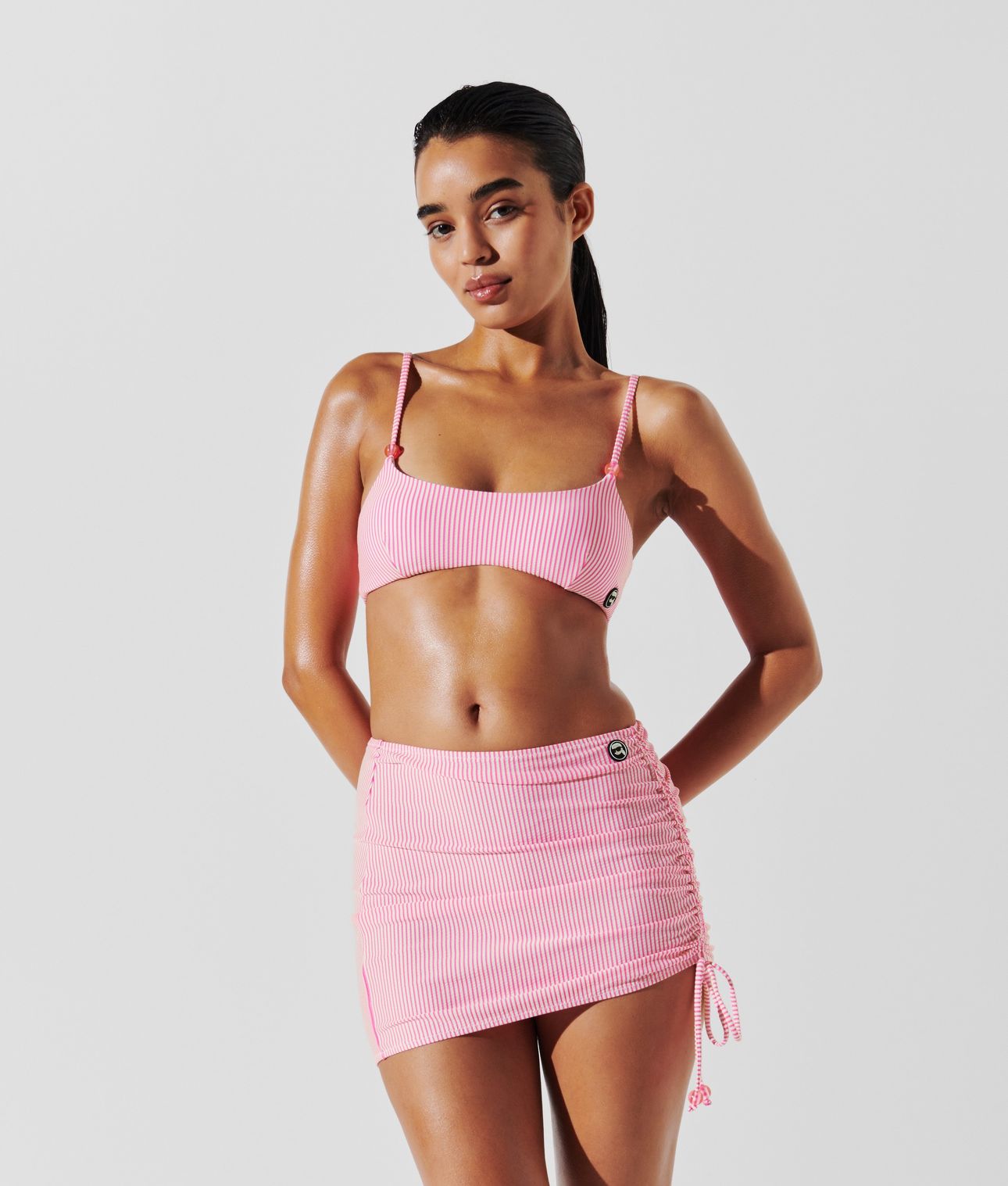 IKON STRIPE MINI ADJST PAREO WHITE-PINK STRIPE 1