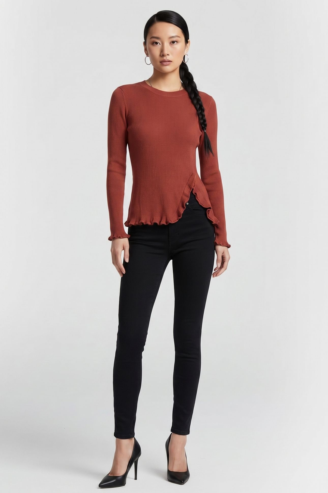 LANG KNIT TOP RED 1