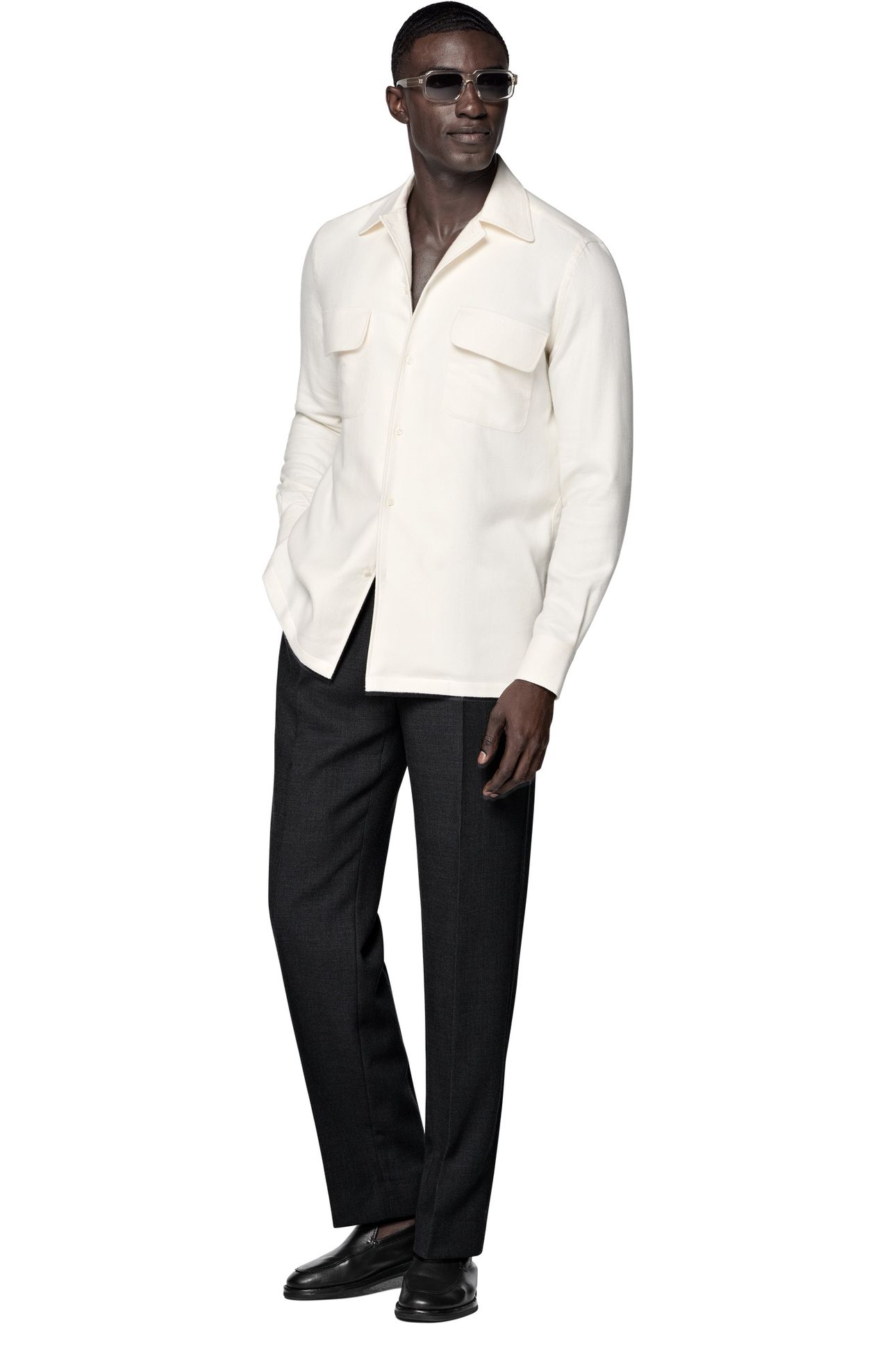 SAFARI HERRINGBONE CASUAL SHIRTS OFF-WHITE 3