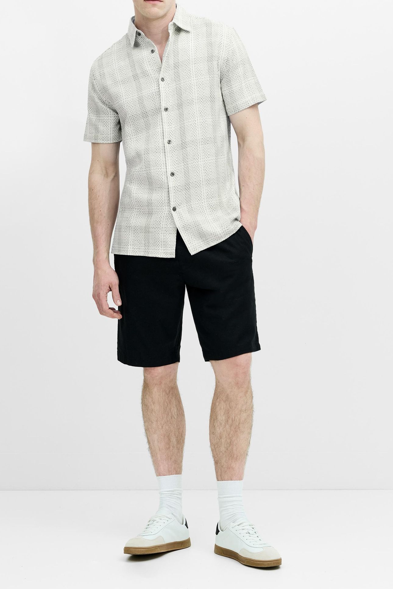 BARROW DOBBY SS SHIRT SAND COMBO 1