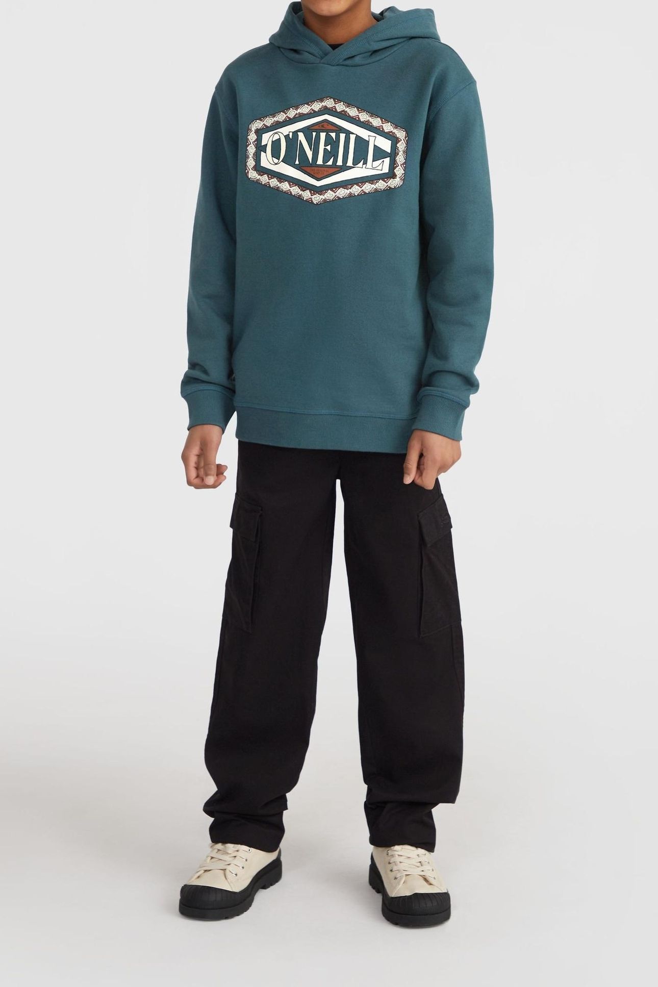 BOYS O'NEILL FRONT PRINT HOODIE ALMA STEEL 2
