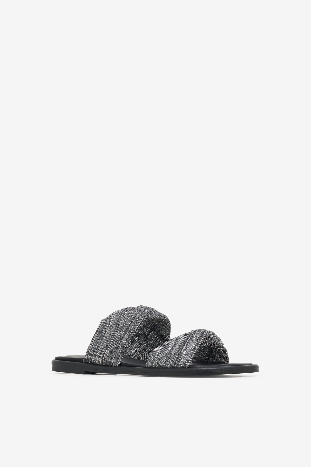TWIST GLITTER MULES SILVER/BLACK 5