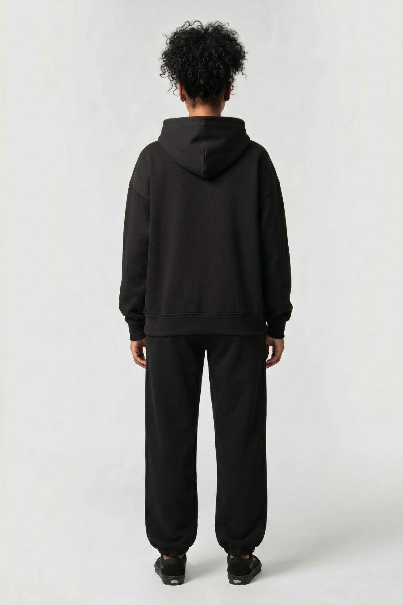 ELEVATED DOUBLE KNIT BLOUSANT HOODIE BLACK 2