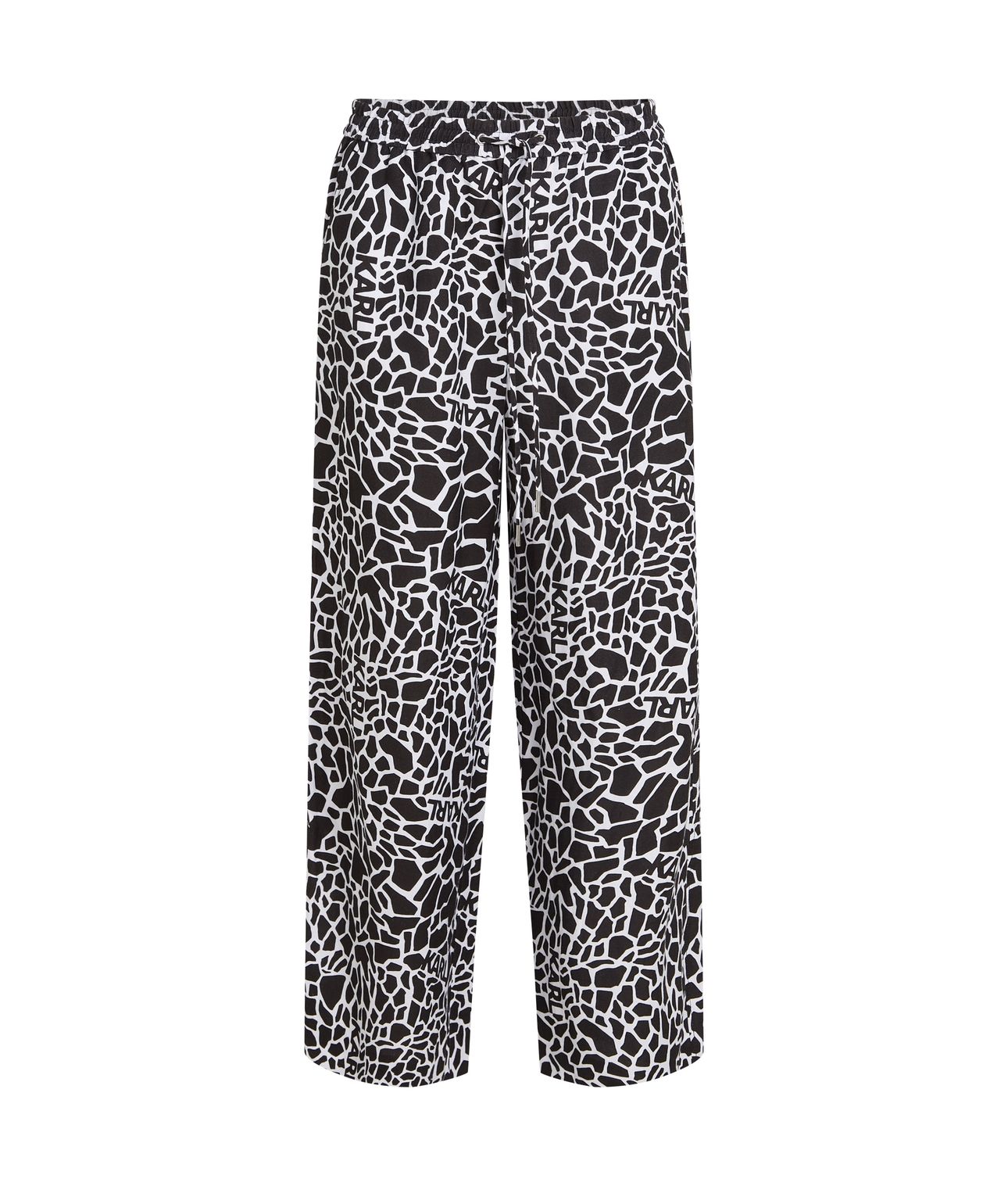 LINEN BLEND PANTS GIRAFFE BLACK/WHITE 3