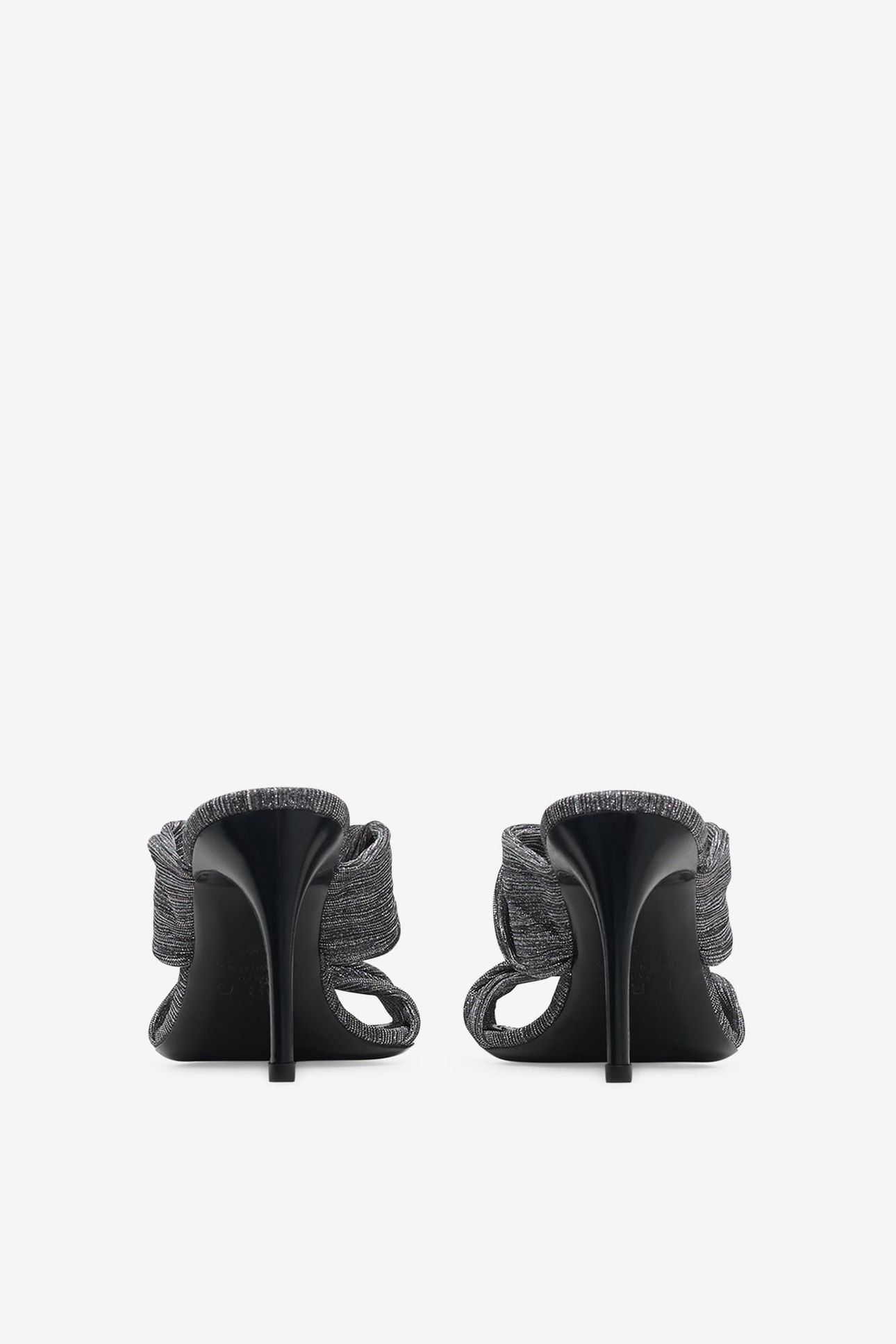 TWISTY GLITTER MULES SILVER/BLACK 9