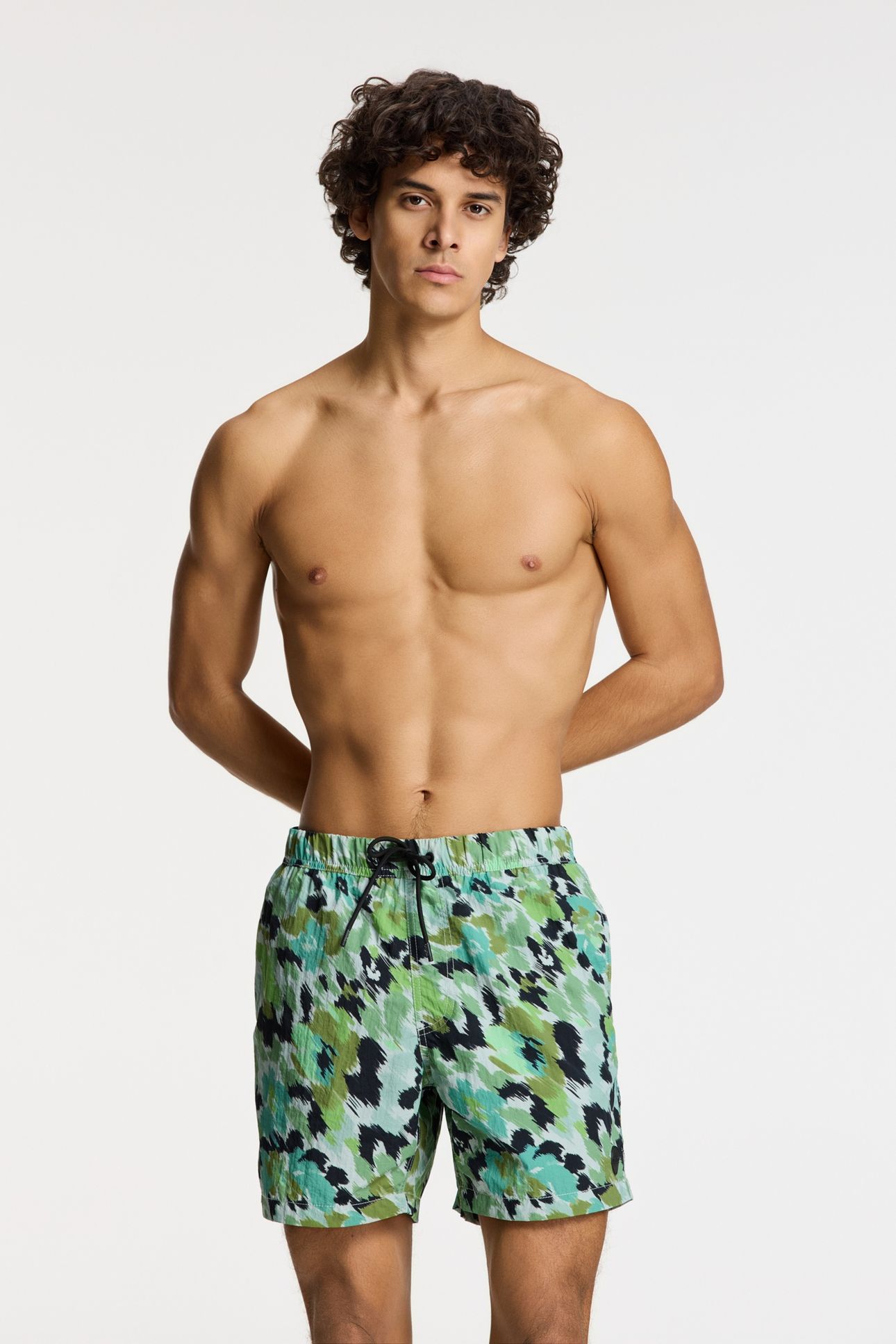 NICK QUICK DRY SWIM SHORTS 6 INCH DIGITAL CAMO GREEN DIGITAL 3