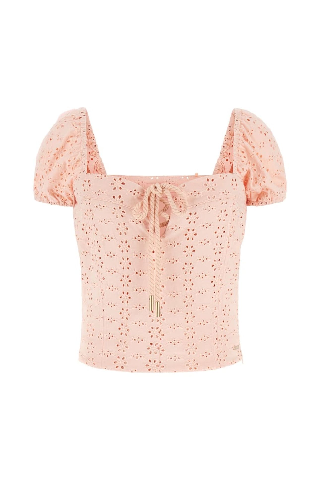 GUESS ECO ELIANE SS PUFFED TOP PEACH CREME MULTI 3