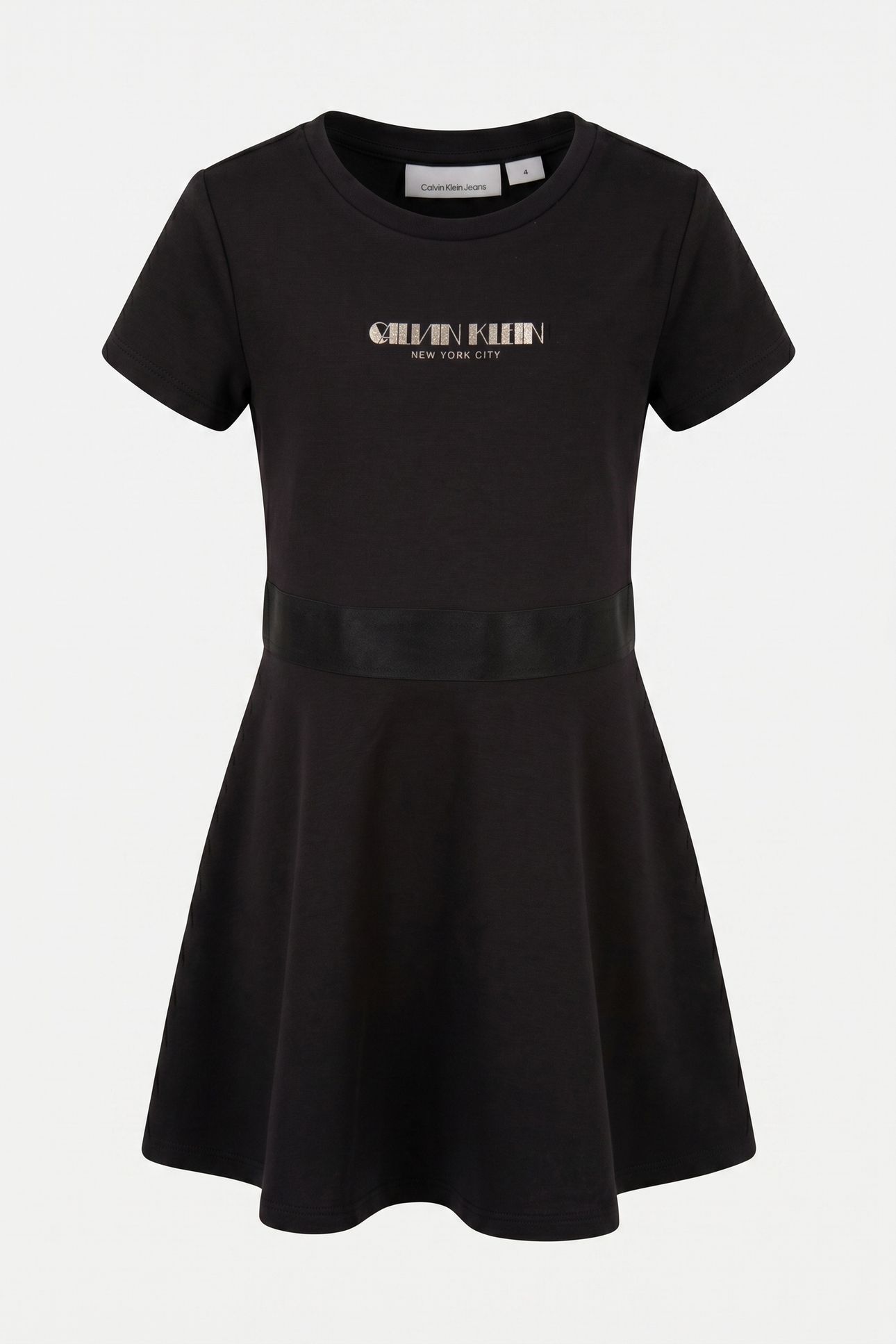 GIRLS FIT AND FLARE PUNTO DRESS BLACK 2