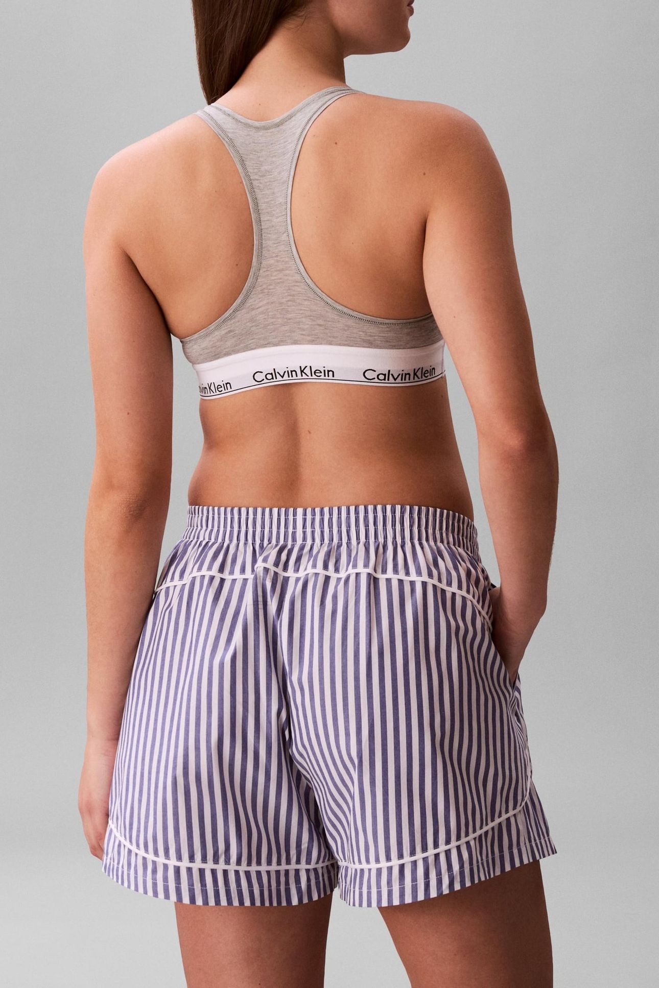 GRAPHIC POPLIN SLEEP BOTTOM PENNY STRIPE BLUE RIVER FOG 3