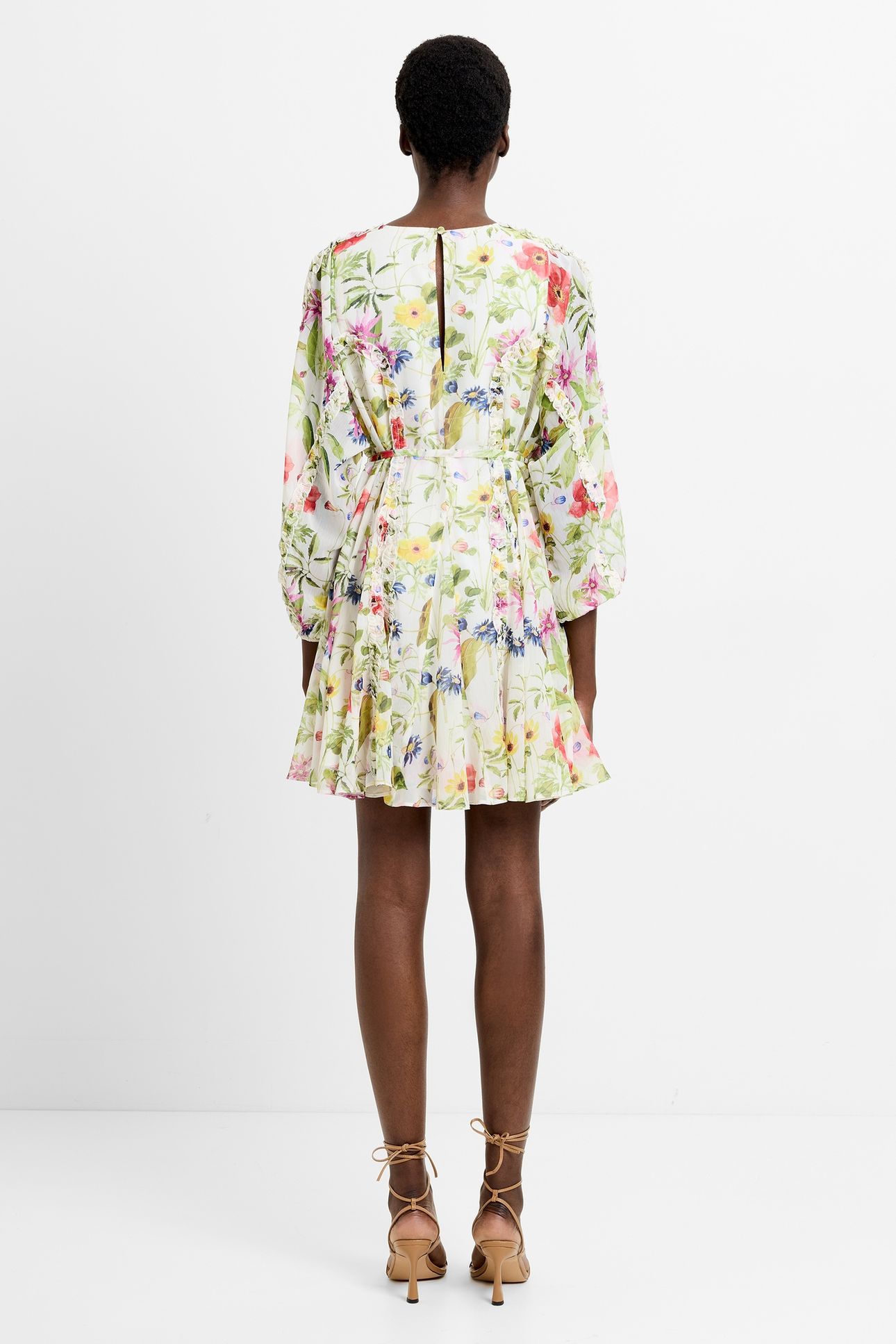 MONICA GODET FLIPPY DRESS S PORCELAIN CRM MULTI 4