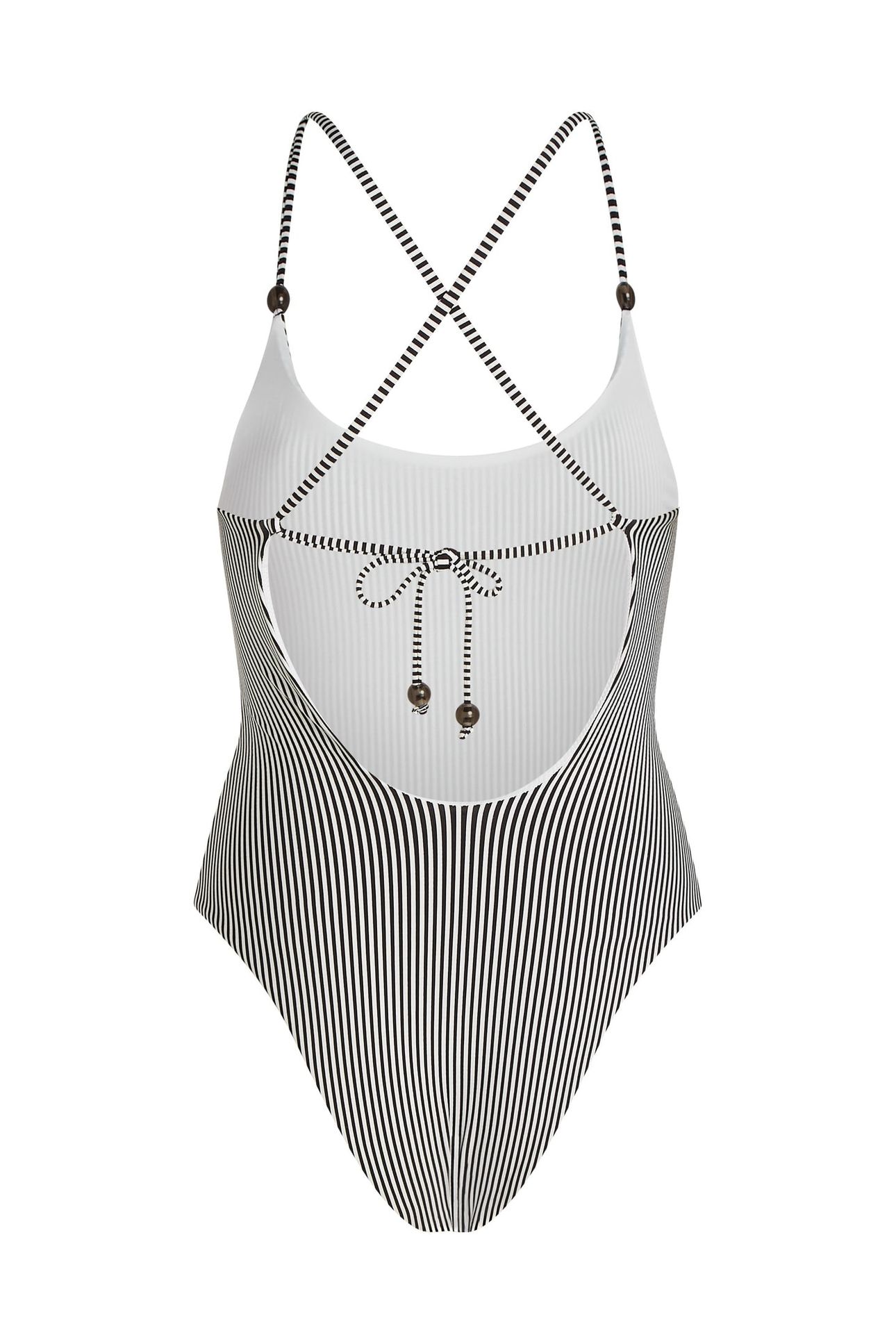 IKON STRIPE SWIMSUIT WHITE-BLACK STRIPE 4
