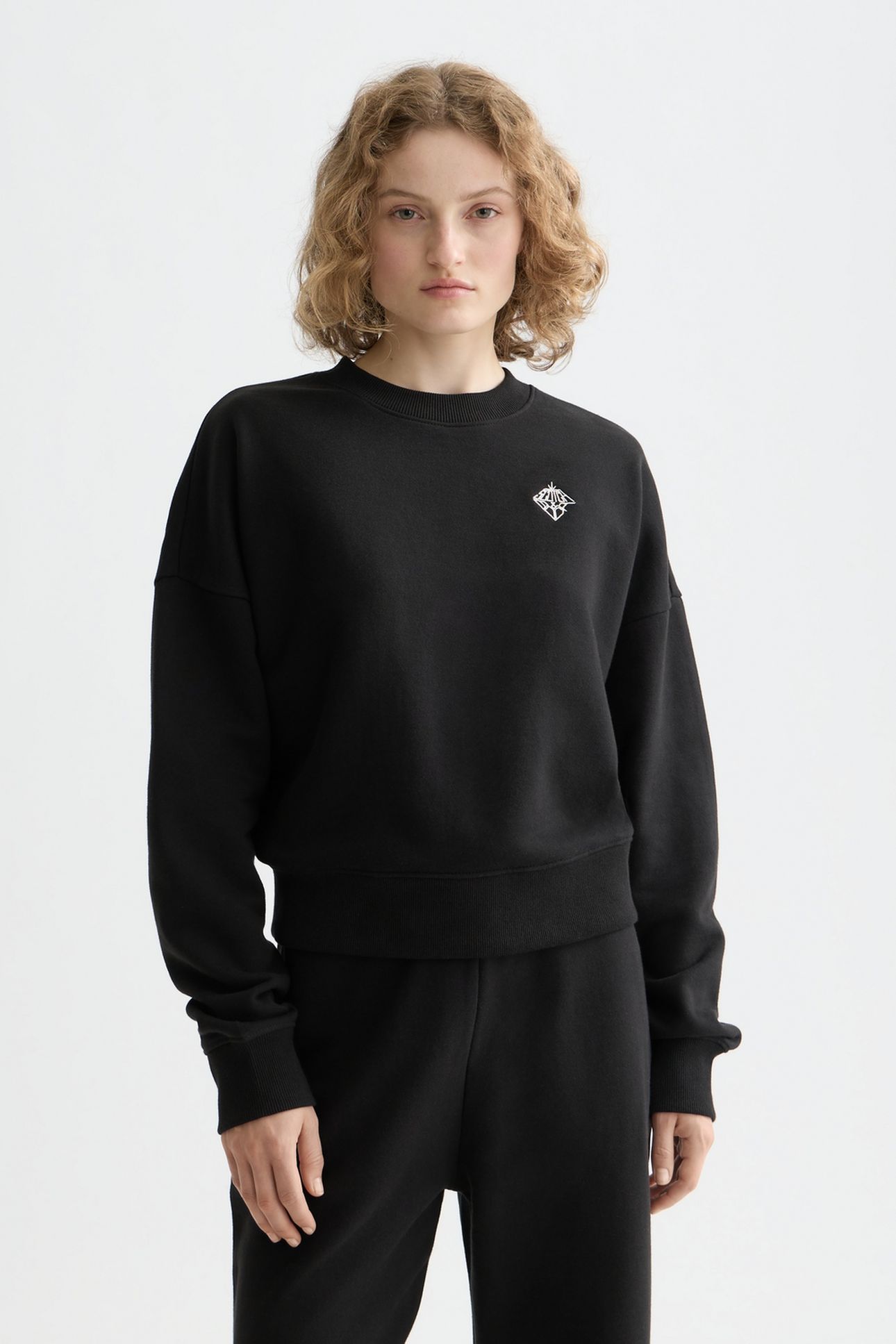 EMBROIDERED LOGO SWEATSHIRT BLACK 1