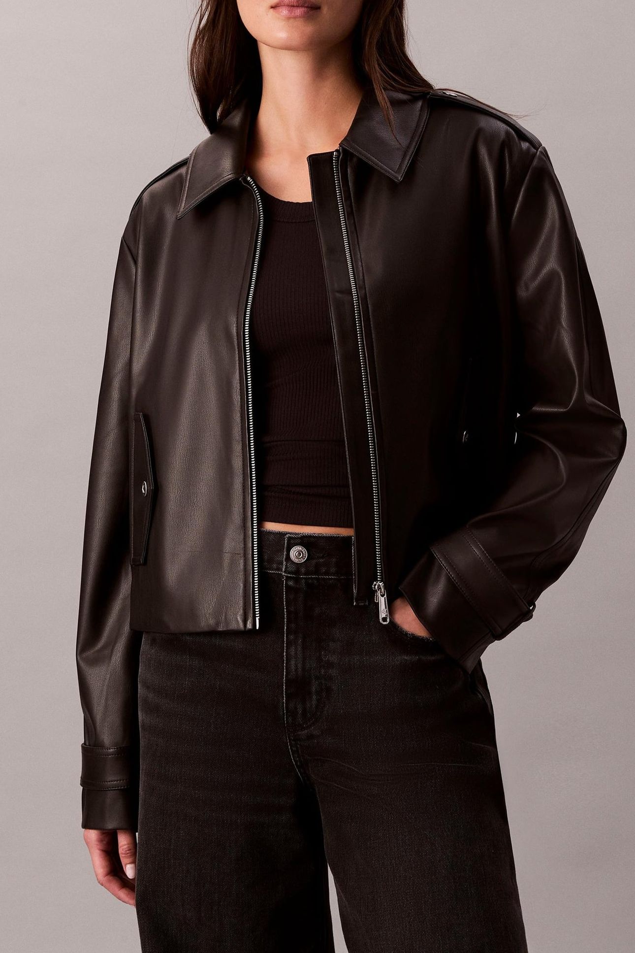 LEATHER MOTO JACKET BLACK 1