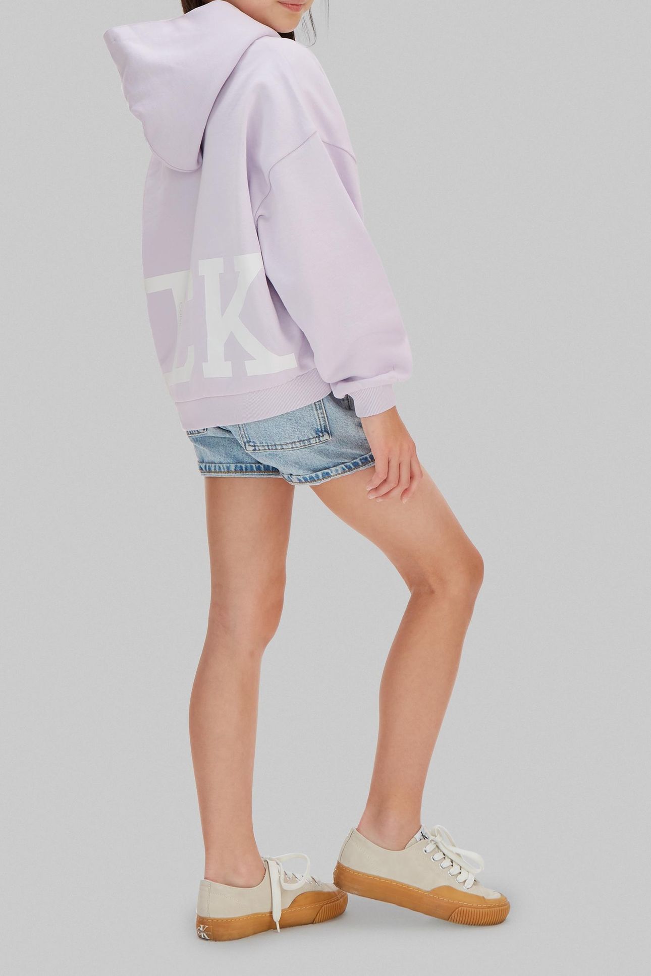 GIRLS CK HOODED SWEATSHIRT ISLAND LILAC 3
