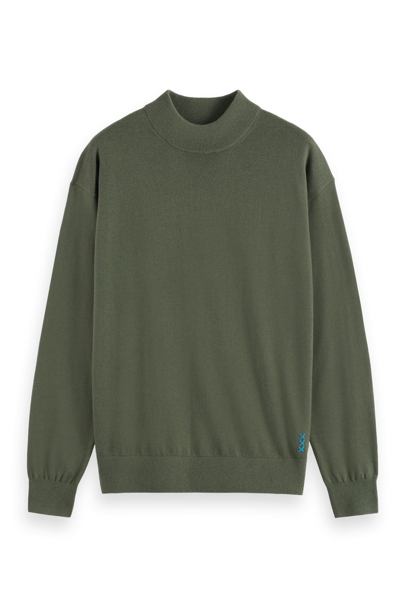 DROPPED SHOULDER MOCK NECK PULLOVER THYME 1