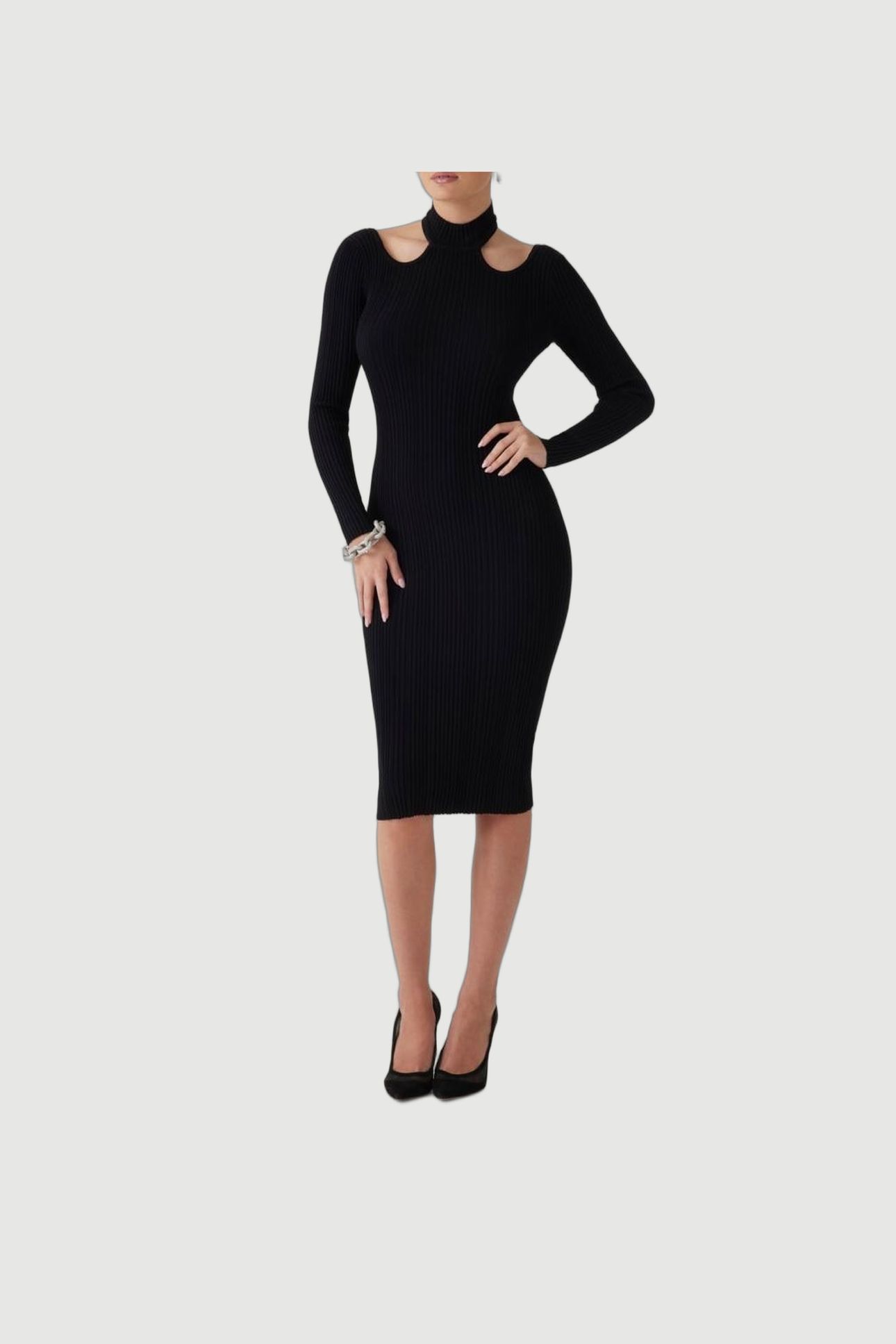 NARA SWEATER DRESS JET BLACK A996 4
