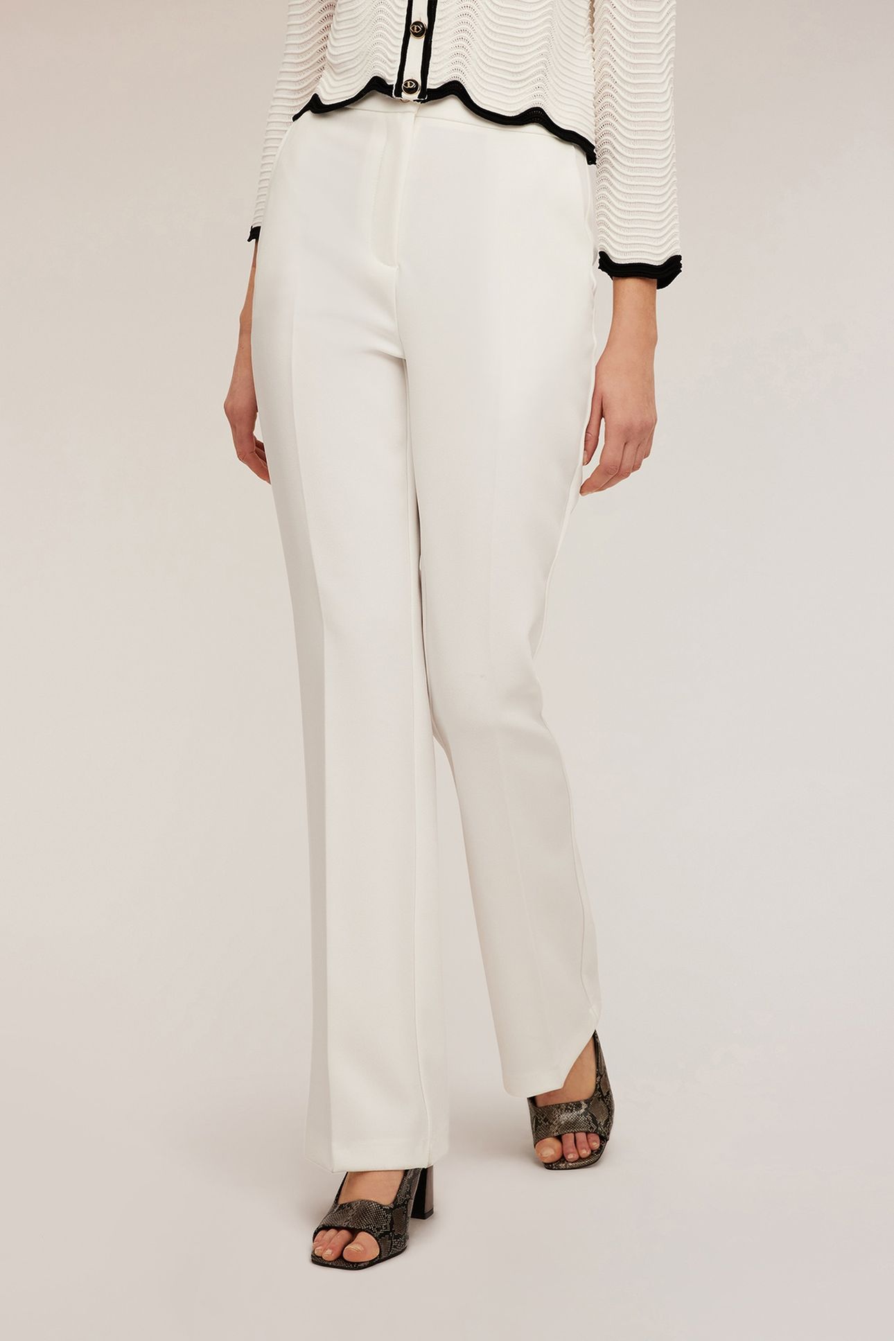 PALAZZO TROUSERS WITH IRONED CREASE WHITE 1