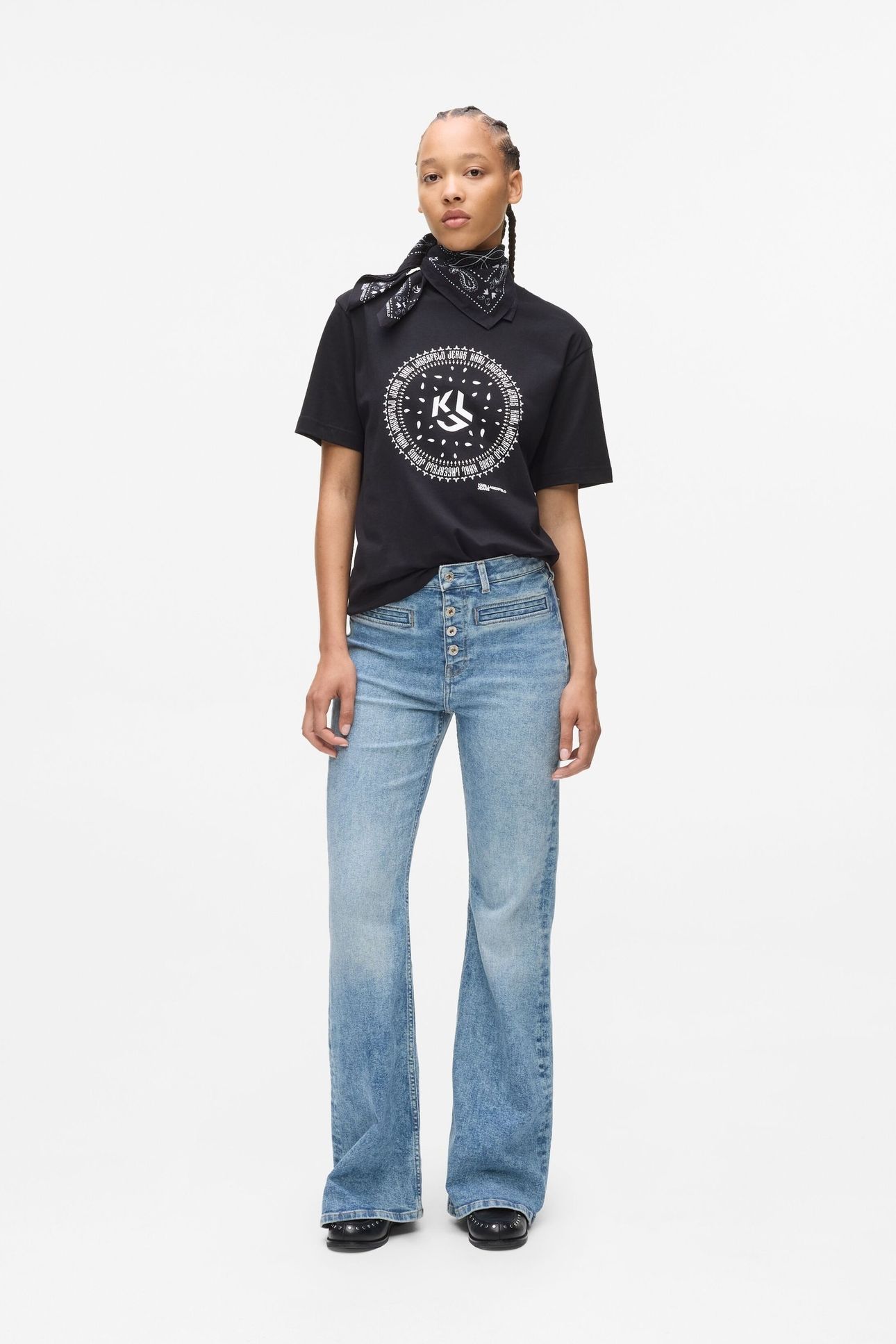 FLARED POCKET DENIM WASHED MID BLUE 2
